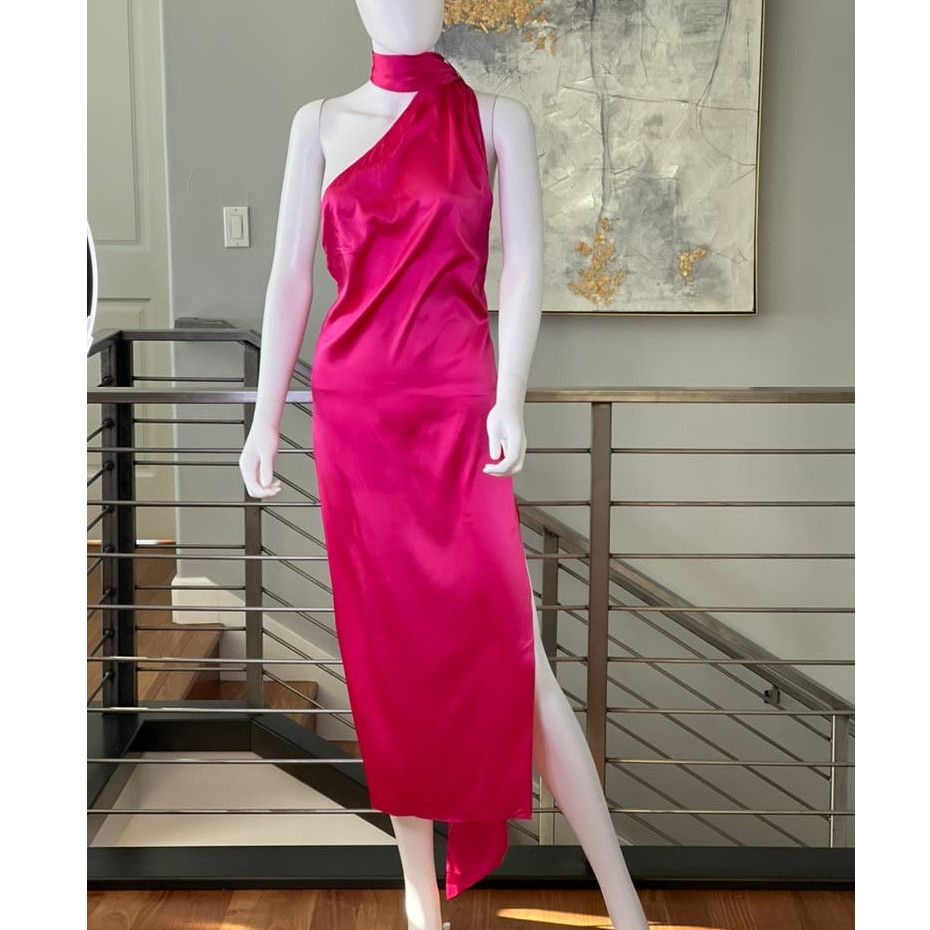 image of Ser O Ya Ser.o.ya Marissa Silk Dress In Fuschia in Pink, Women's (Size Small)