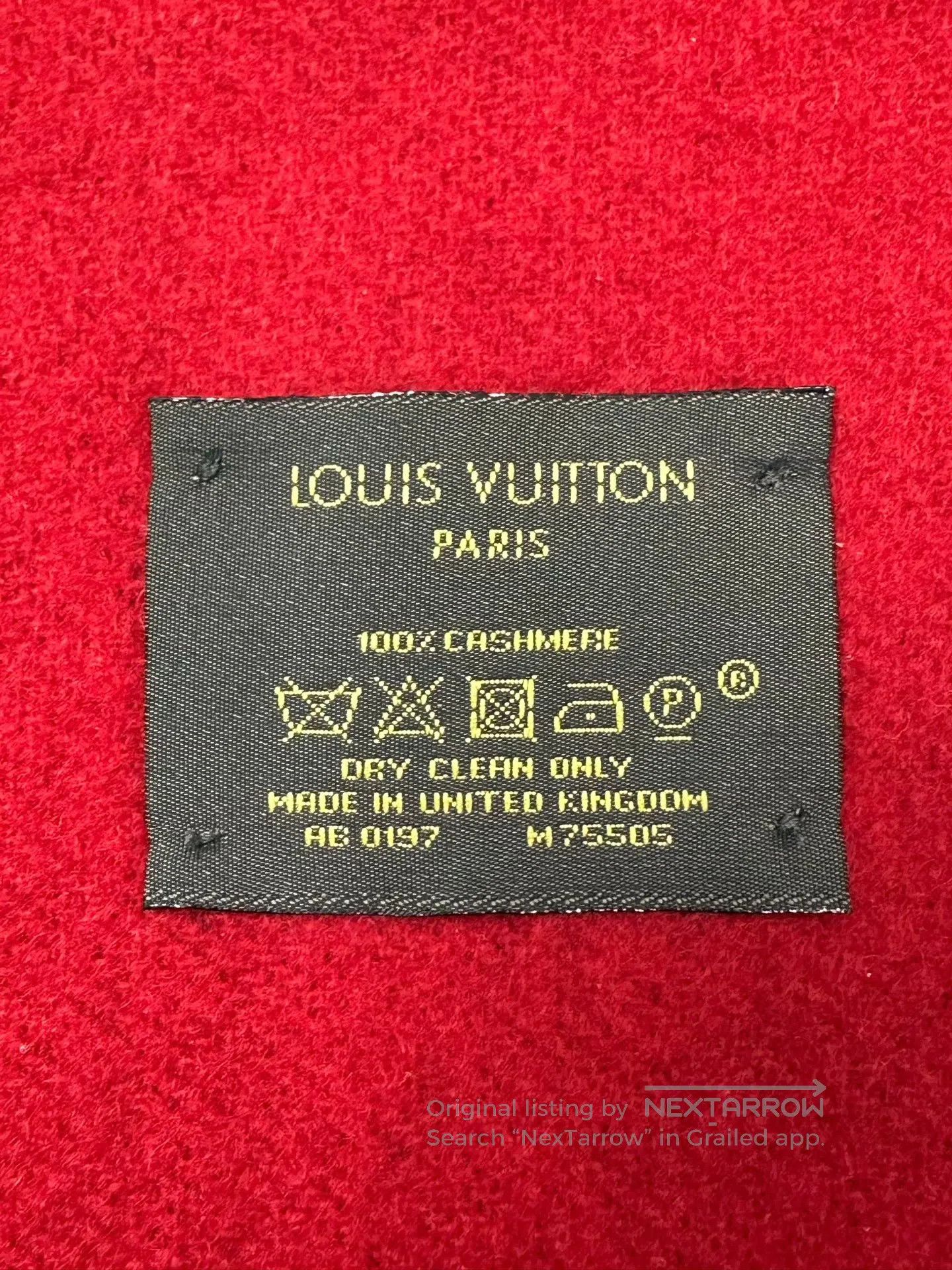 Louis Vuitton Louis Vuitton Red Logo Printed Double-sided Cashmere Scarf Size ONE SIZE - 4 Thumbnail