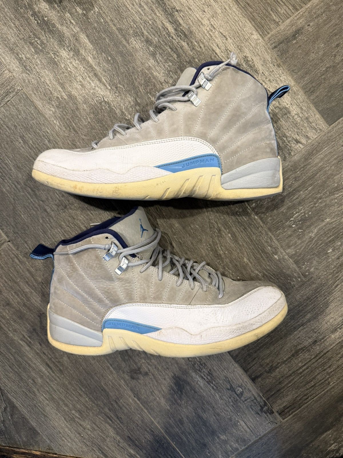 Jordan Brand Air Jordan 12 Retro Grey University Blue Size US 10 / EU 43 - 1 Thumbnail