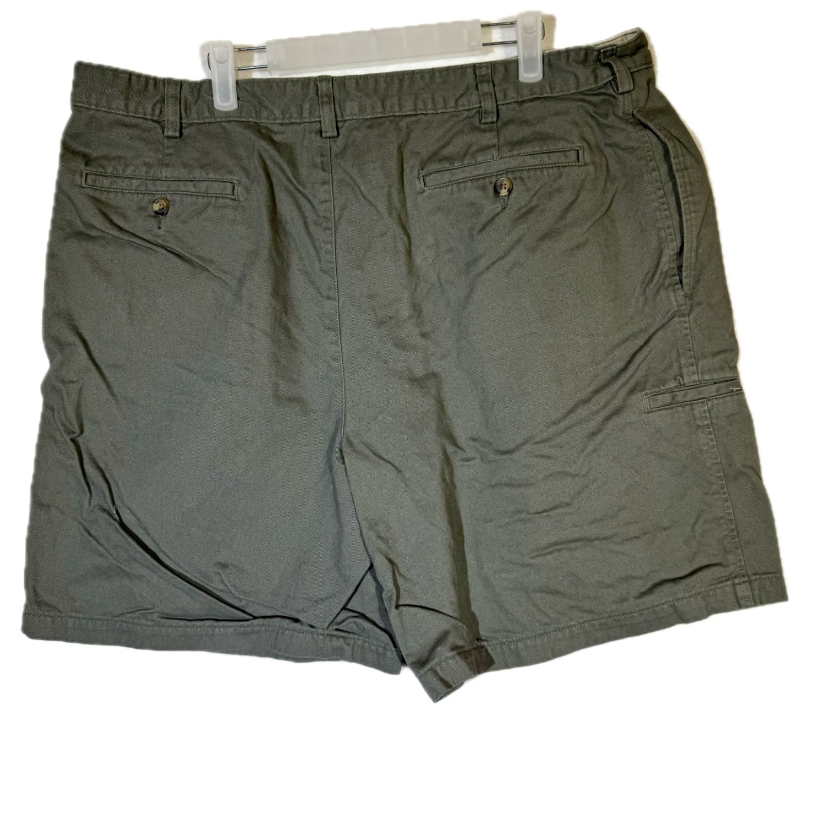 Vintage Saddlebred Shorts Men Green 40 Pleated Cotton Casual Classic Inseam 9 Easy Care Pockets Size US 40 / EU 56 - 2 Thumbnail