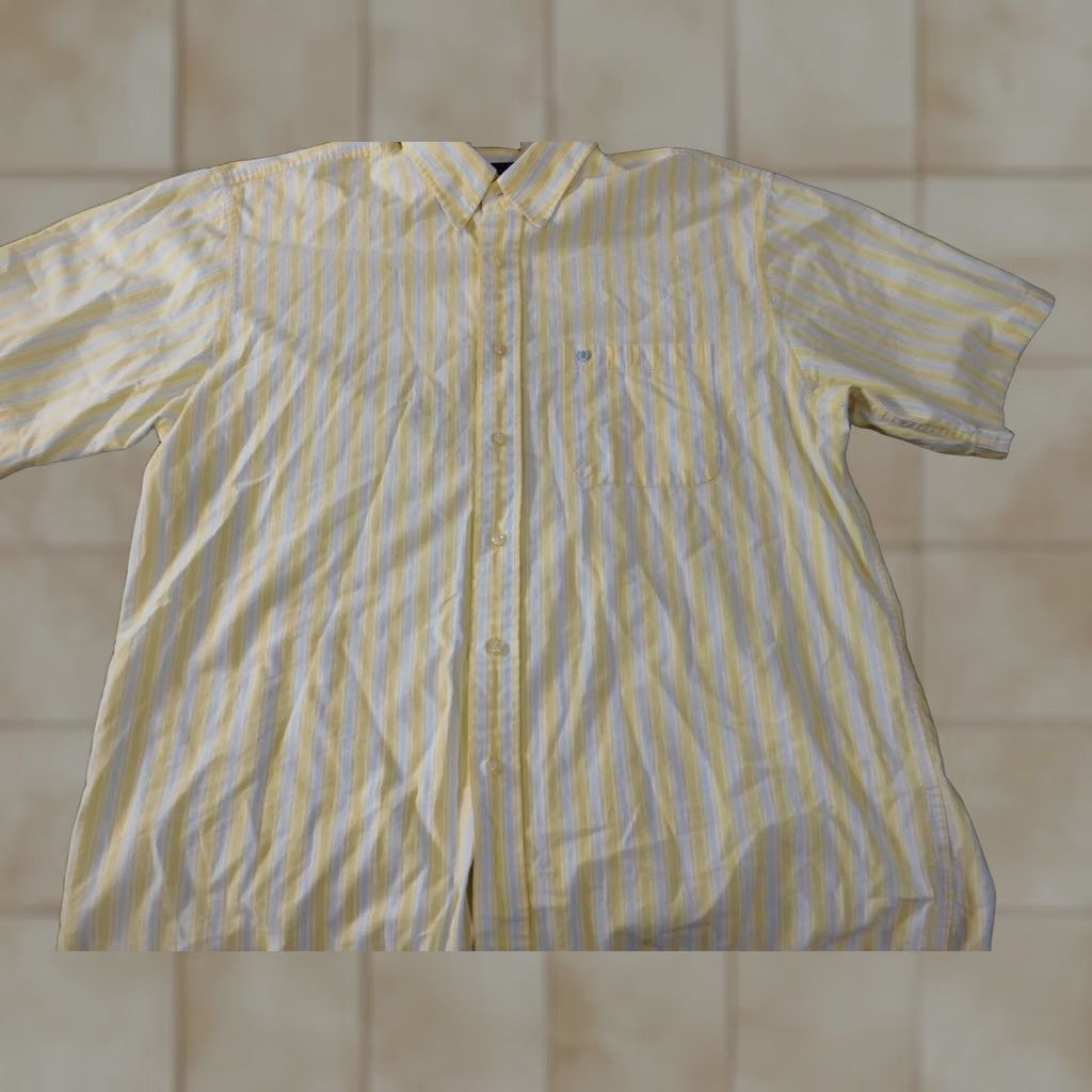 Izod IZOD Shirt L Yellow Striped Button-Down Casual Men Size US L / EU 52-54 / 3 - 1 Thumbnail