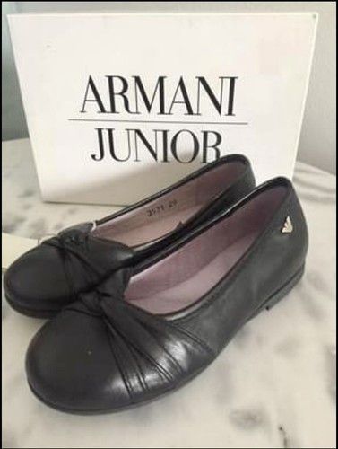 Armani Armani Junior Toddler Girls Leather Designer Shoes - Size 29 Size US 8 / IT 38 - 5 Thumbnail