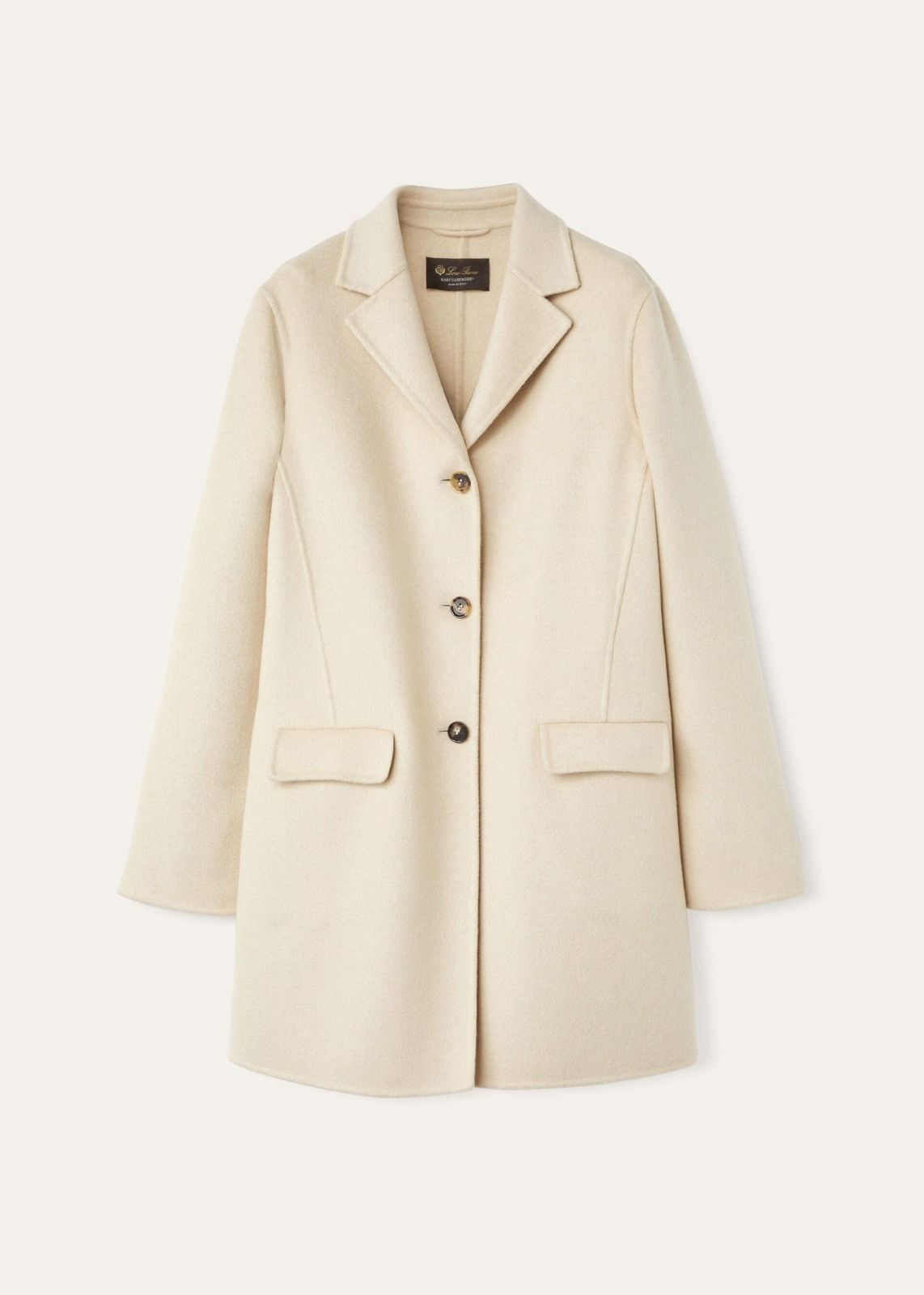 Loro Piana o1srvl11e0126 FAO3274 Baby Cashmere Coat in Beige Size XL / US 12-14 / IT 48-50 - 1 Thumbnail