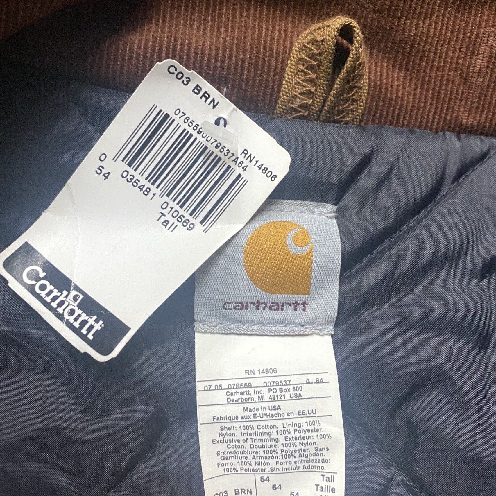 Carhartt VINTAGE Carhartt Jacket Mens 54 Tan Work USA MADE Quilted 3-in-1 Coat Coat Jacket Brown Cotton Lined Polyester Canvas Short Zip 90s Retro Mens Size US L / EU 52-54 / 3 - 5 Thumbnail