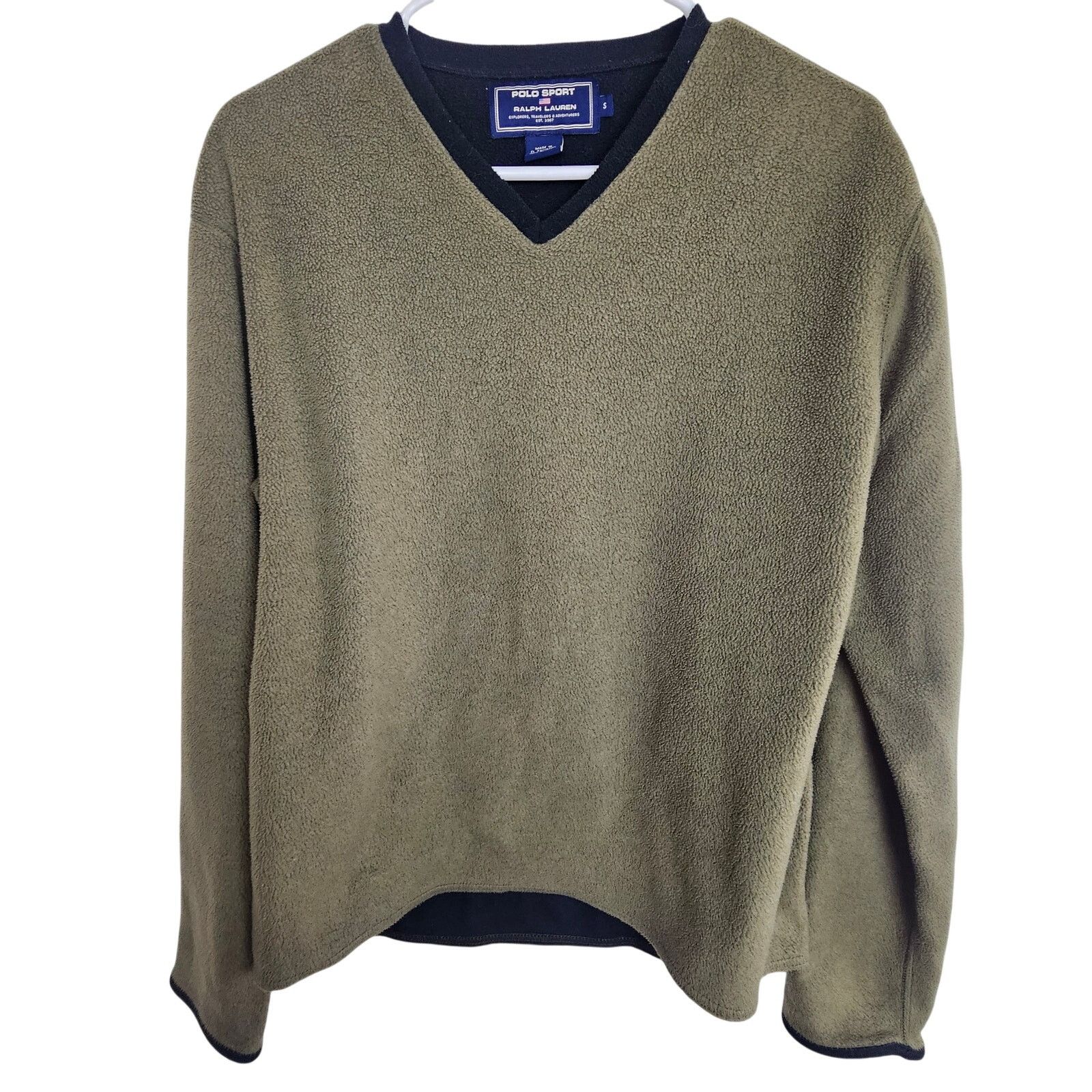 Polo Ralph Lauren Vintage Polo Sport Ralph Lauren Mens Fleece V-Neck Pullover Size S / US 4 / IT 40 - 1 Thumbnail