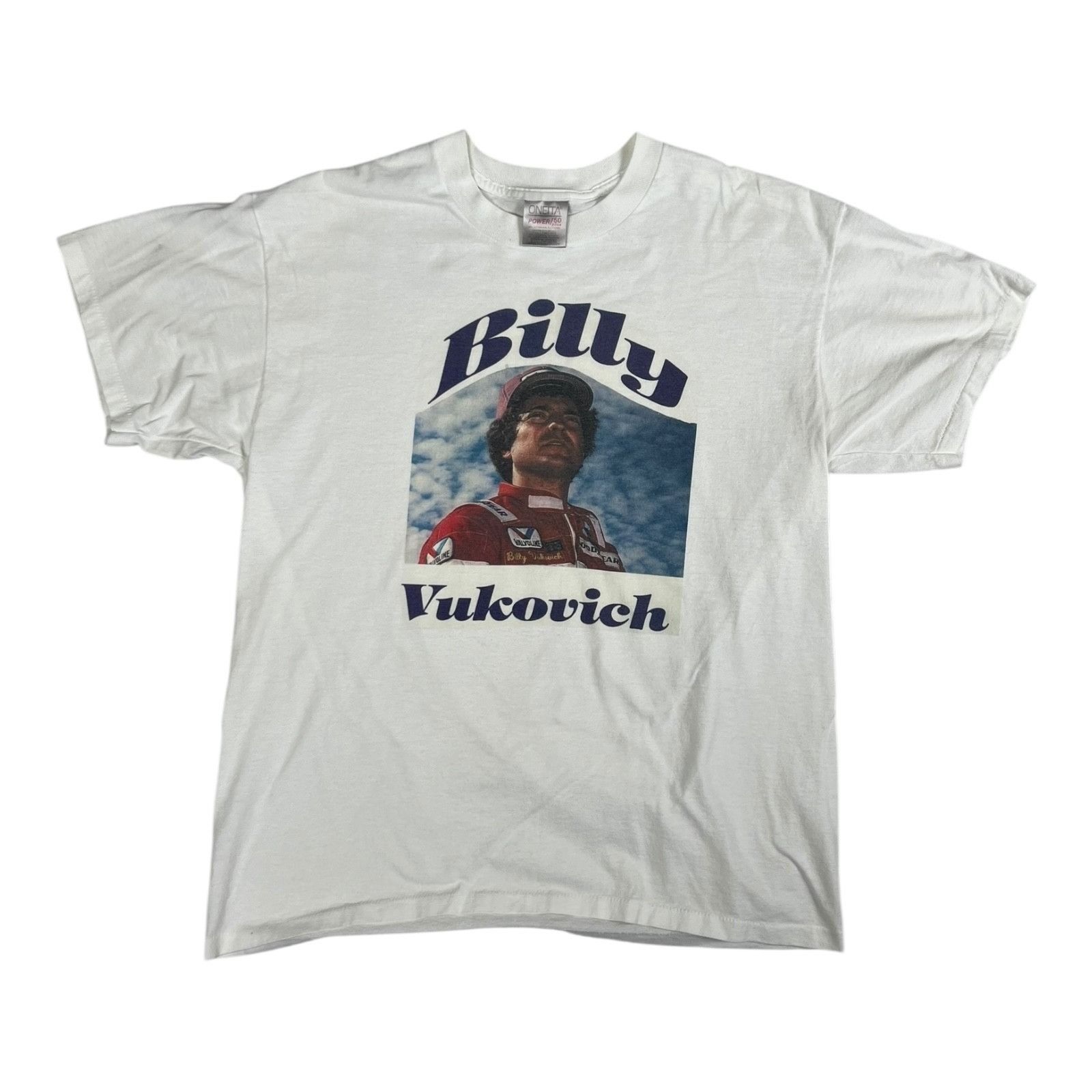Vintage Vintage Billy Vukovich T-Shirt Size Large Single Stitch Made Size US L / EU 52-54 / 3 - 1 Thumbnail