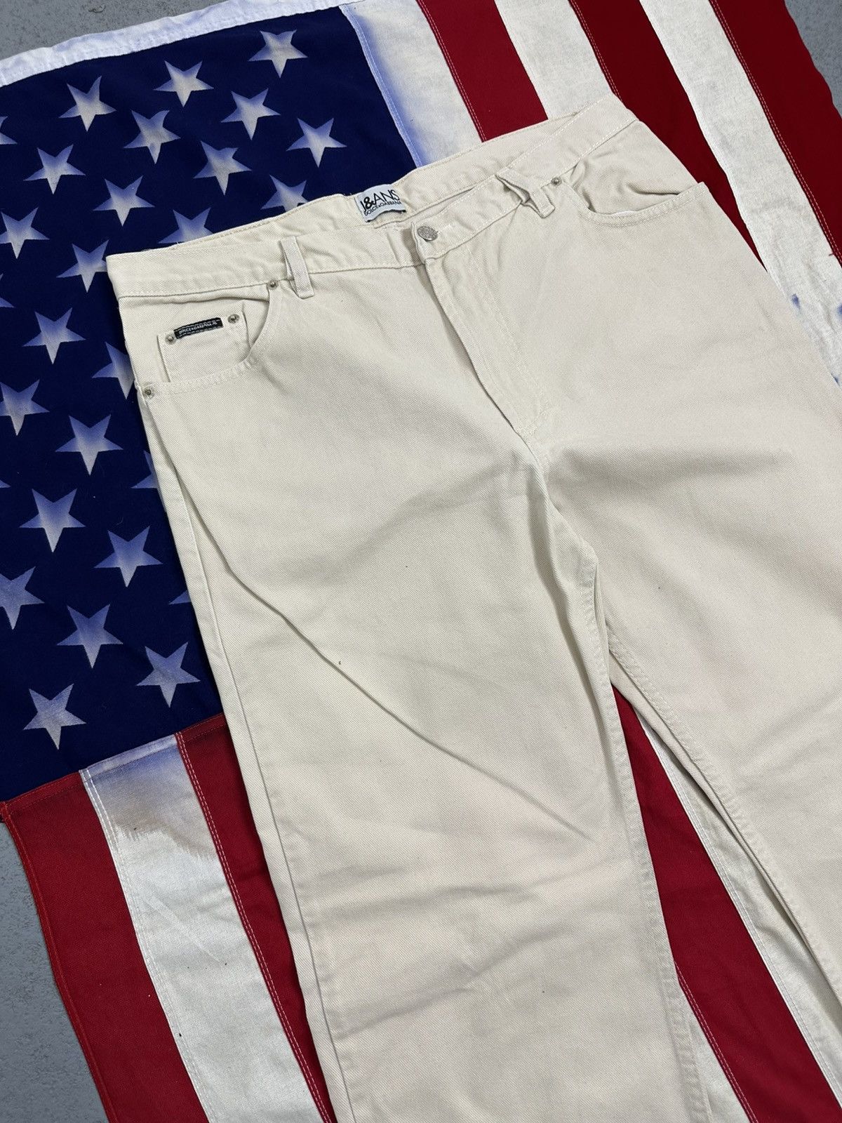 Dolce & Gabbana Vintage Dolce & Gabbana wide-leg jeans with a small logo Size 36" / US 14 / IT 50 - 3 Thumbnail