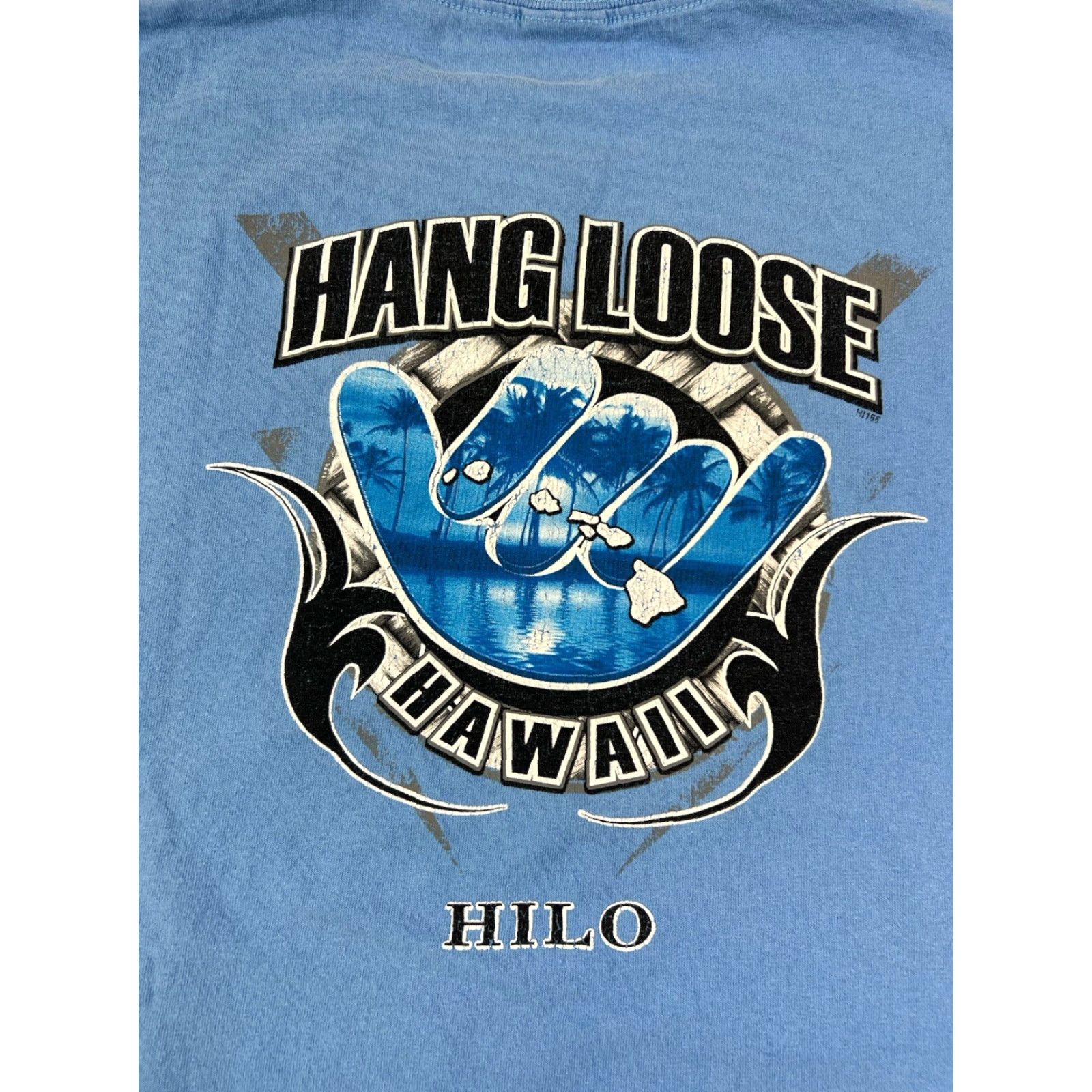 Anvil VINTAGE Hang Loose Hawaii Hilo Surf Beach Blue T-Shirt XL Men Crew Neck Short Sleeve Blue Beach XL Mens Size US XL / EU 56 / 4 - 7 Thumbnail
