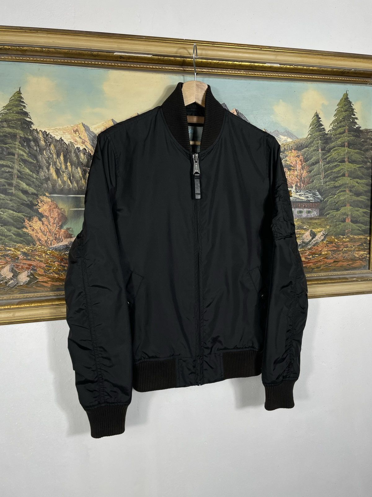 Alpha Industries × Vintage Alpha Industries Vintage Y2k Zip Black Jacket Bomber Army US Size M / US 6-8 / IT 42-44 - 2 Thumbnail