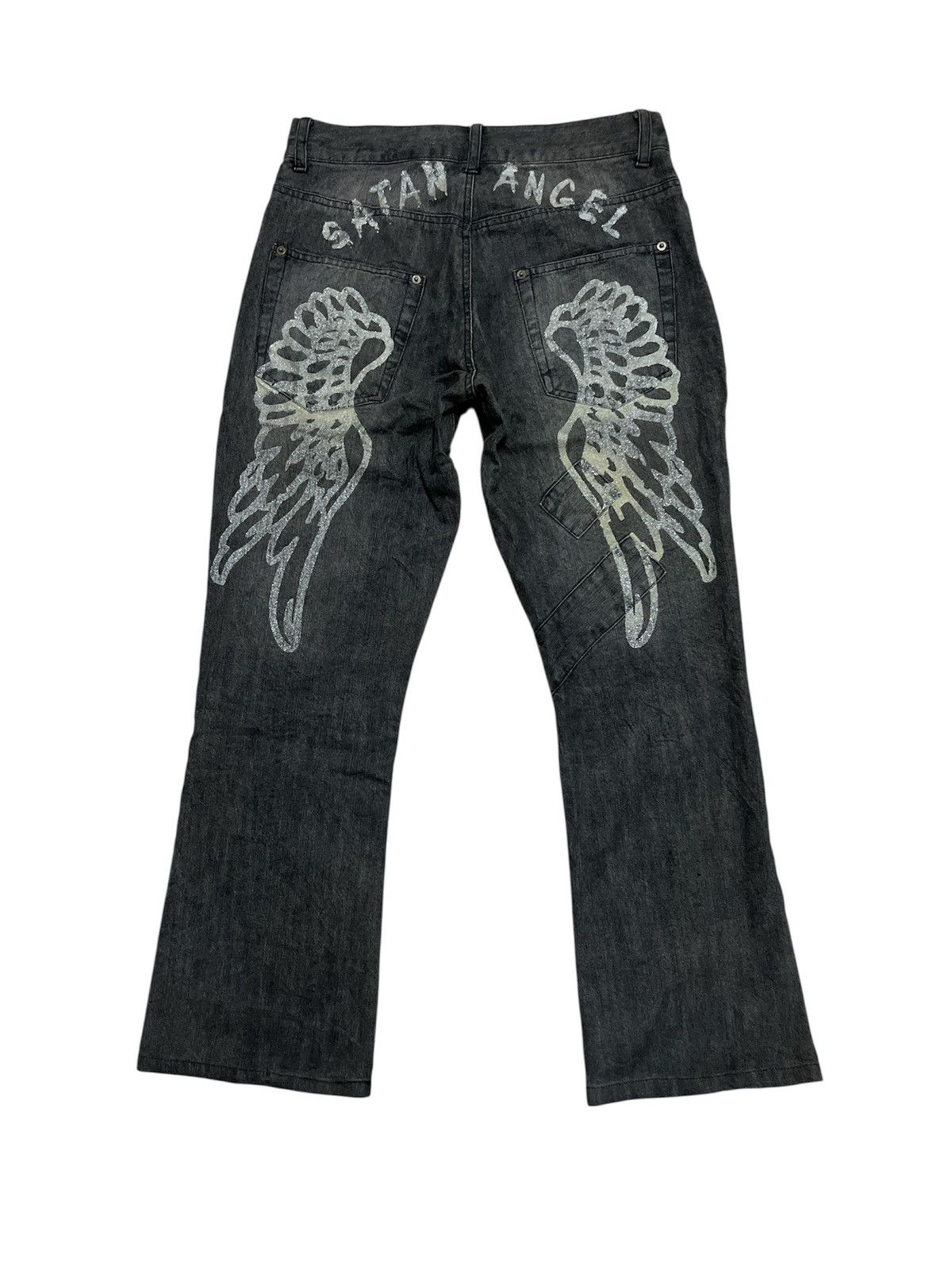Japanese Brand Hiro Co Japan Satan Angel Distressed Denim Size US 31 - 1 Thumbnail