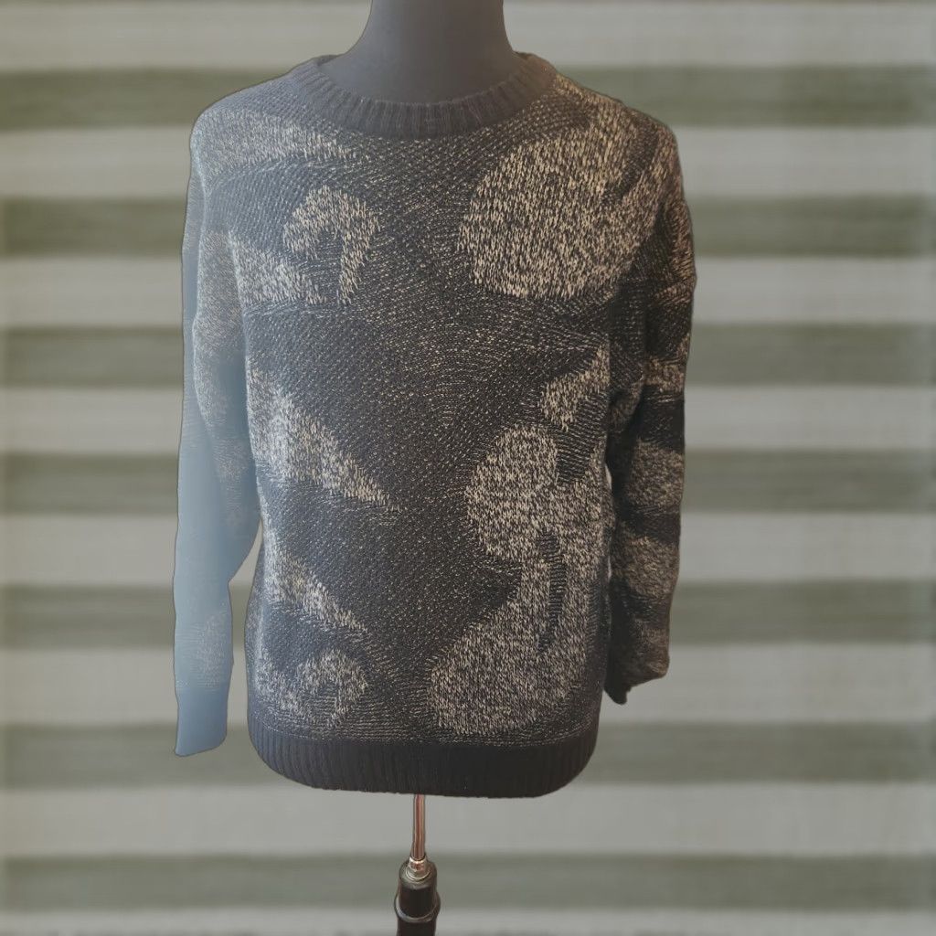 Vintage VINTAGE Method Gray Geometric Acrylic Wool Nylon Crew Neck Sweater Mens M 80s Pullover Size US M / EU 48-50 / 2 - 1 Thumbnail