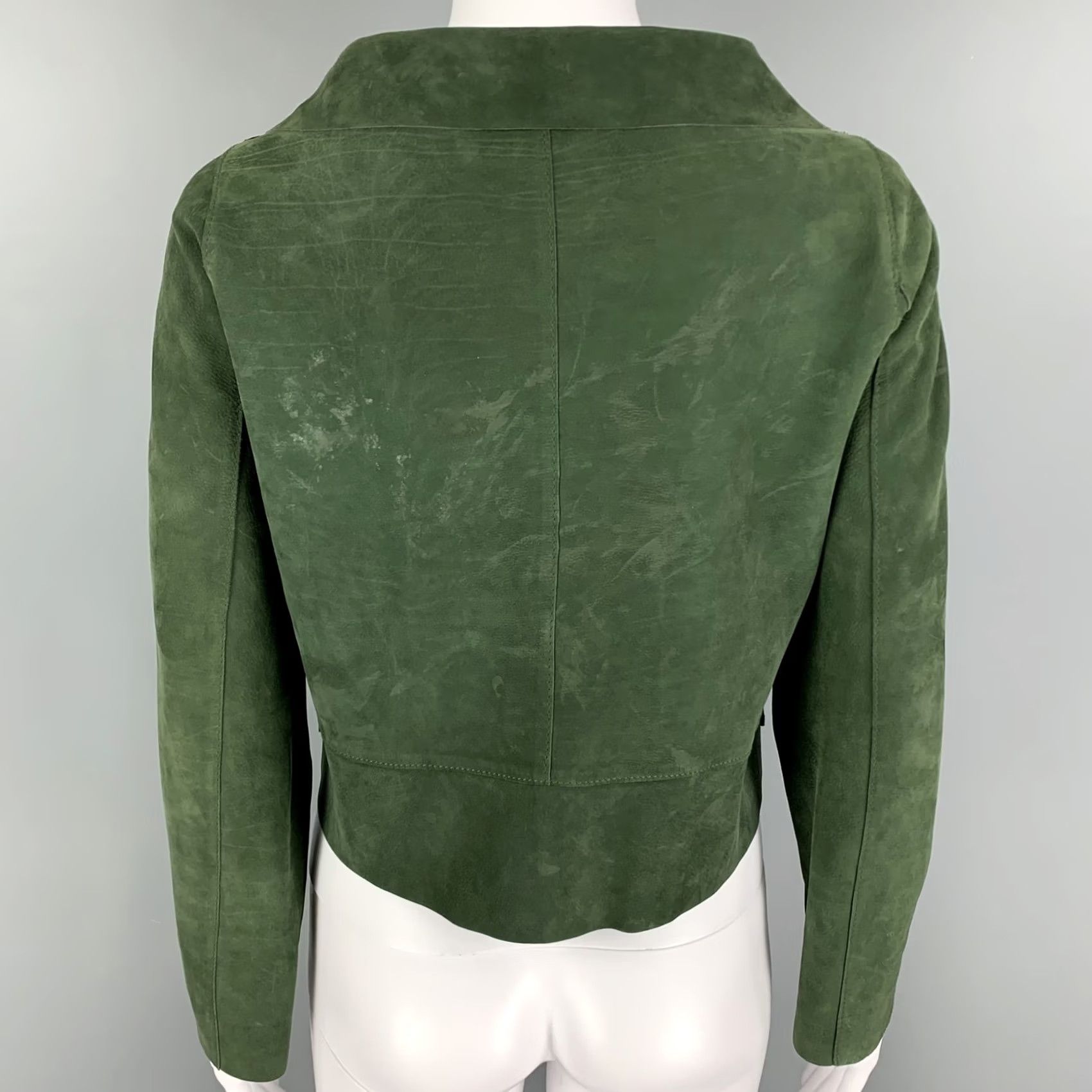Marni MARNI Jacket Womens 4 Green Size Suede Buttoned Size S / US 4 / IT 40 - 3 Thumbnail
