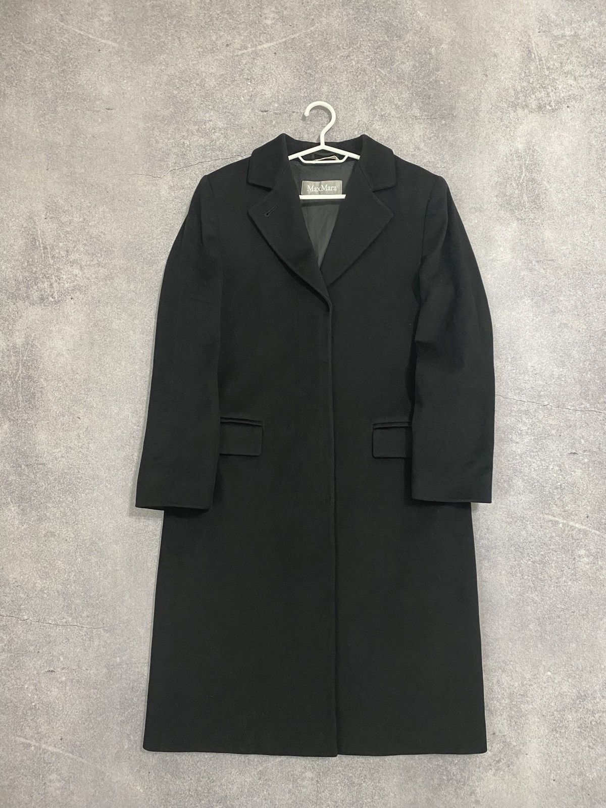 Max Mara Vintage 100% Lana Wool Coat Black Women’s US 6
