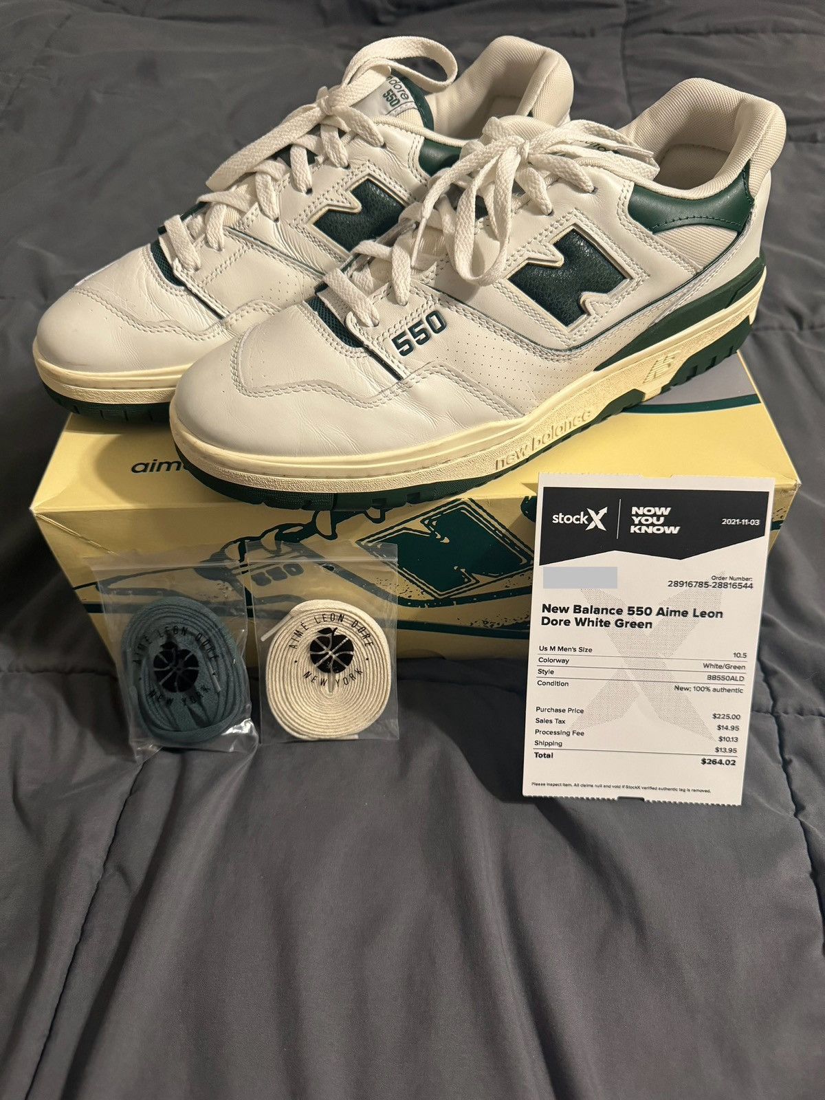 Aime Leon Dore × New Balance New Balance 550 - Aime Leon Dore White Green Size US 10.5 / EU 43-44 - 1 Thumbnail