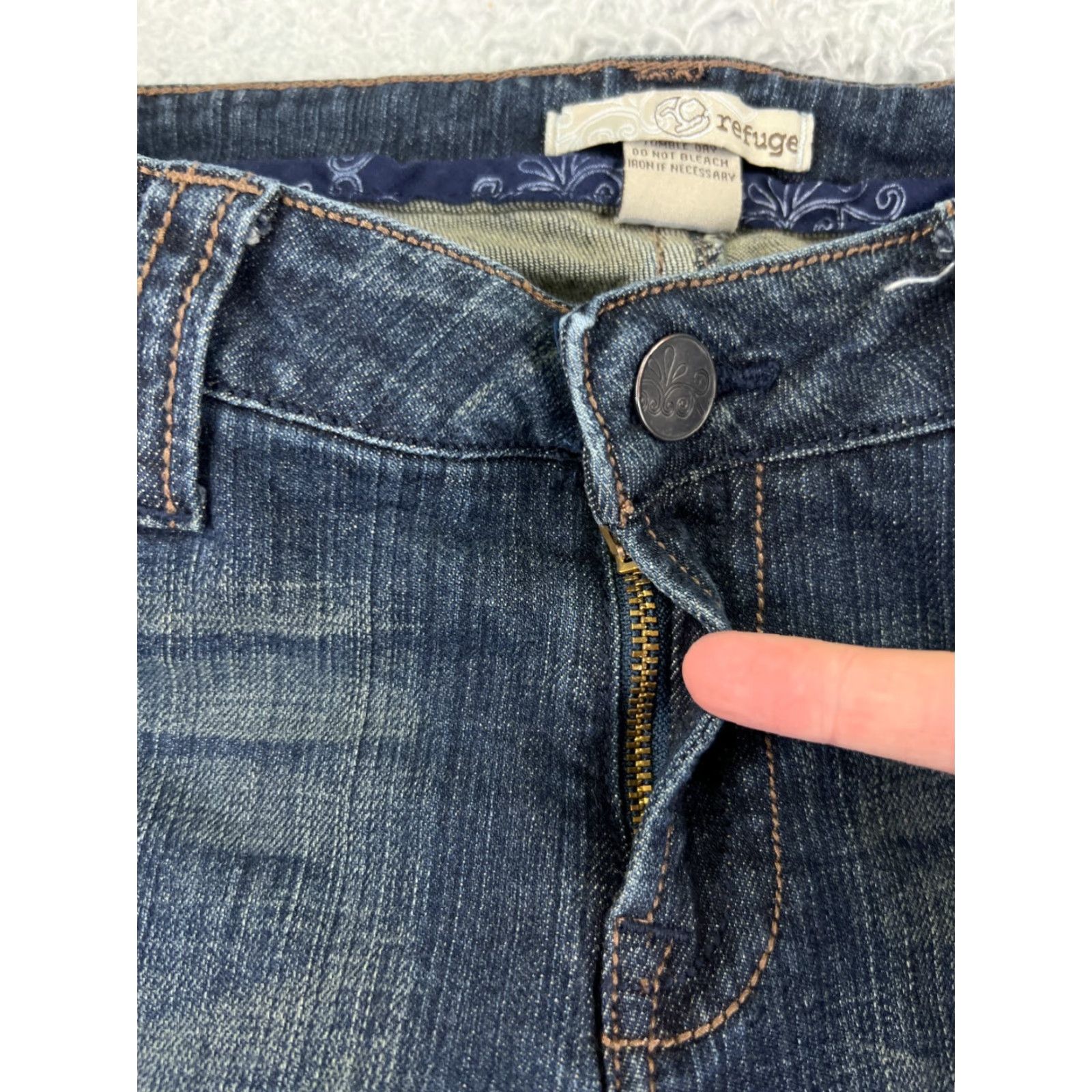 Vintage Refuge Jeans Women Bootcut Denim 30x29 Low Rise Blue Cotton Blend 13 Regular Jeans Womens 90s Theme Size 34" / US 12 / IT 48 - 5 Thumbnail