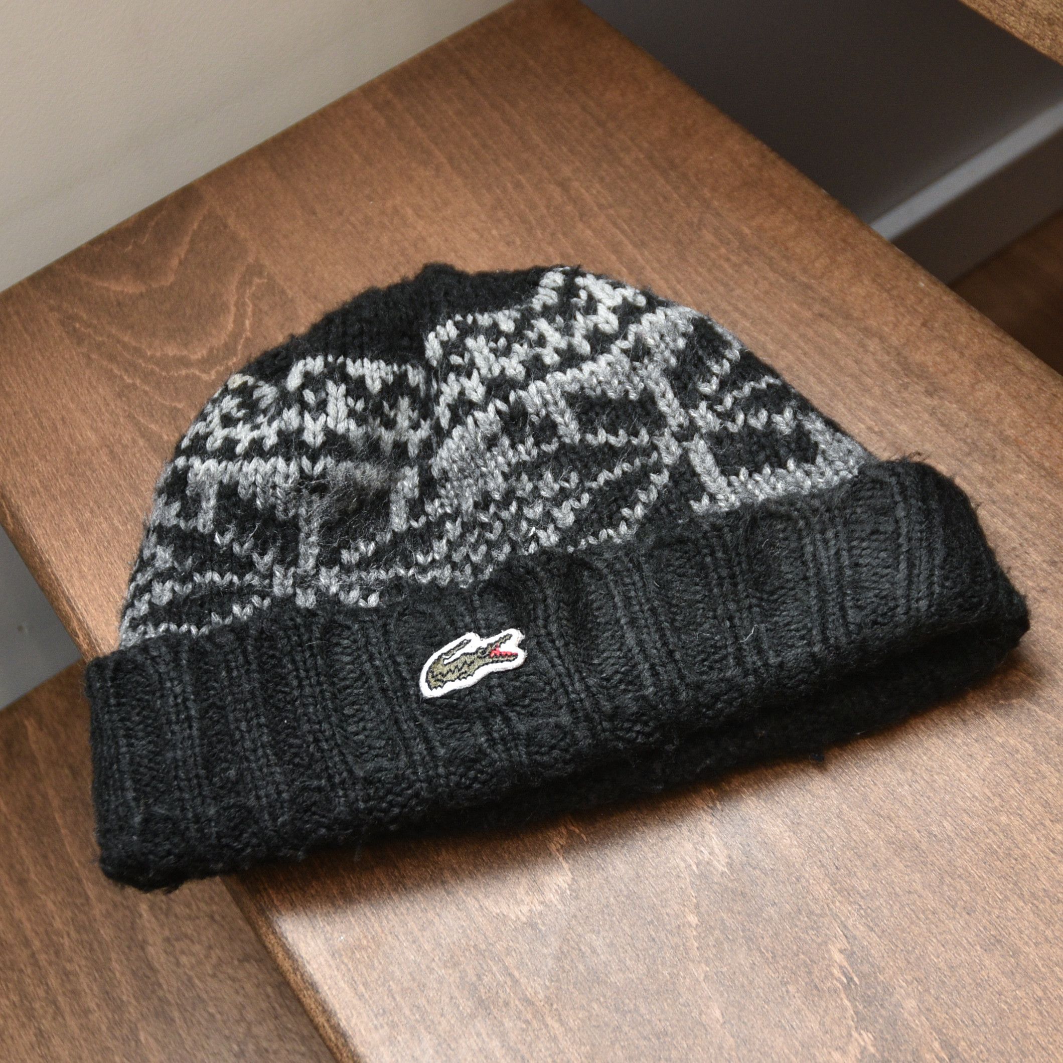 Lacoste Vintage Lacoste Fair Isle Pattern Knit Beanie Hat Size ONE SIZE - 4 Thumbnail