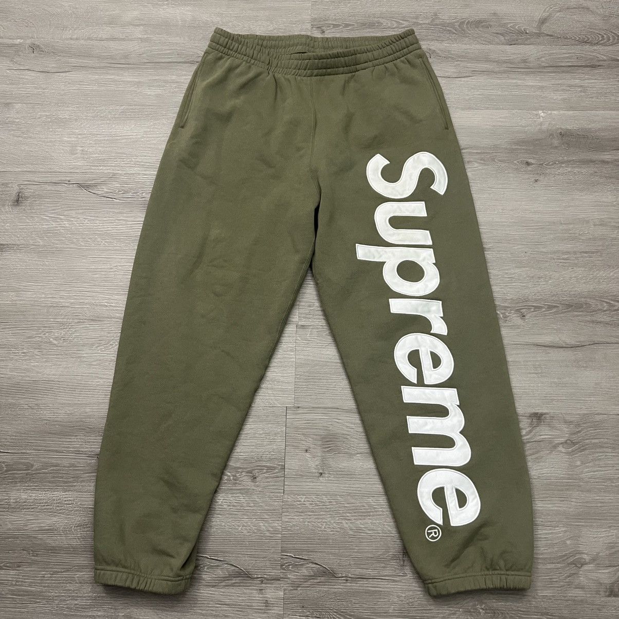 Supreme Supreme Satin Appliqué Logo Sweatpants FW23 Size US 34 / EU 50 - 2 Thumbnail