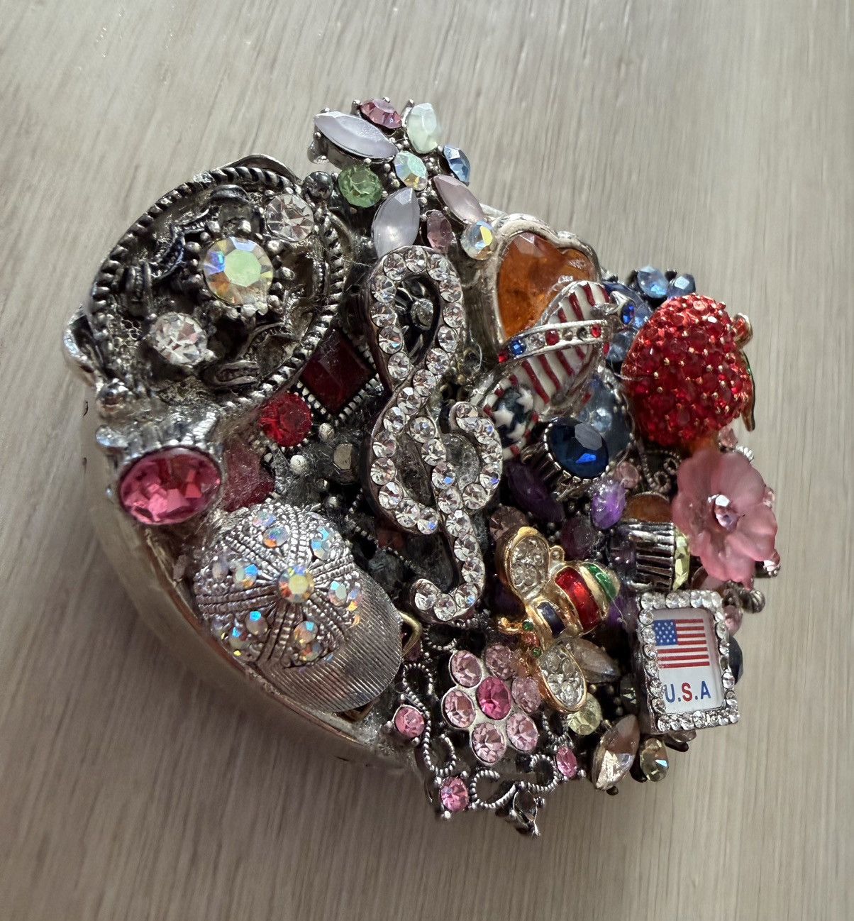 Vintage Vintage Upcycled Junk-Art Belt Buckle Made In USA Size ONE SIZE - 3 Thumbnail