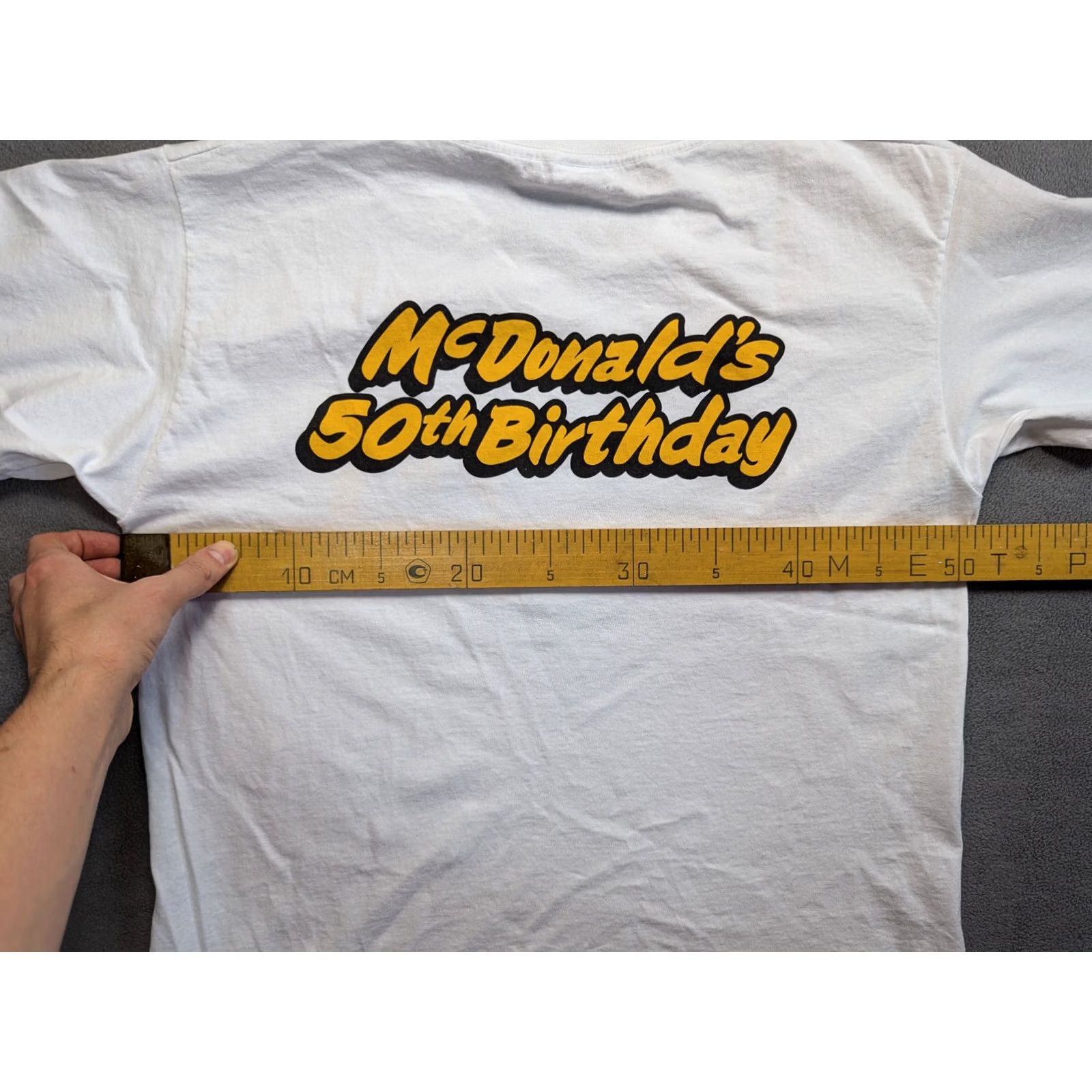 Fruit Of The Loom McDonald's 50th Birthday white shirt mens M Fruit of the Loom Shirt Mens M White Birthday USA 50th} Size US M / EU 48-50 / 2 - 3 Thumbnail
