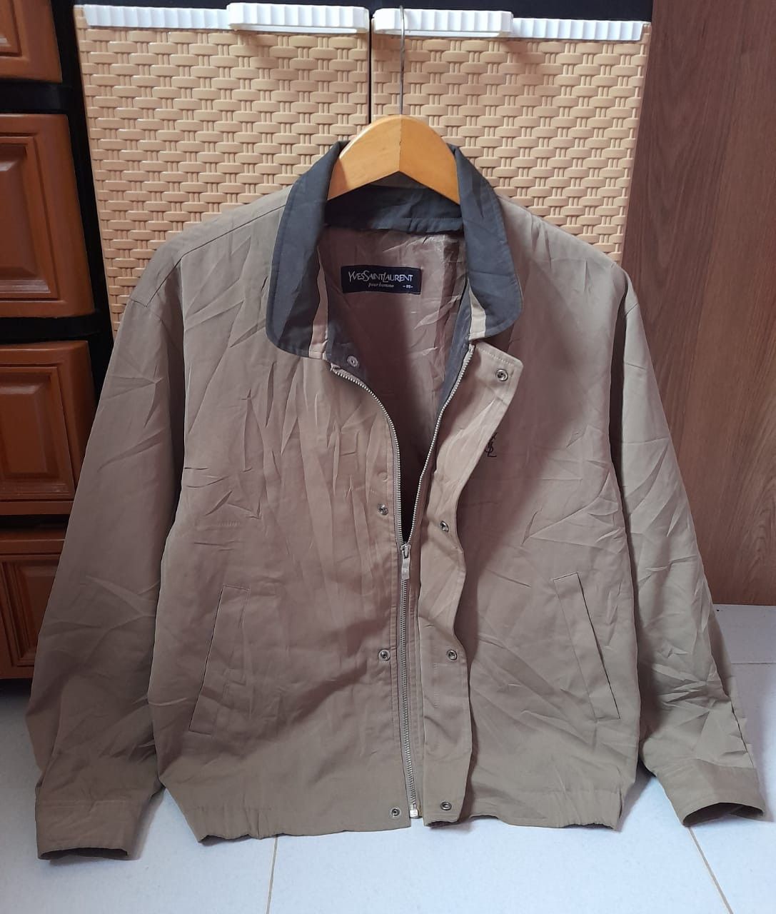 image of Itemvintage YVES Saint Laurent X YSL Jacket in Dark Grey, Men's (Size Medium)