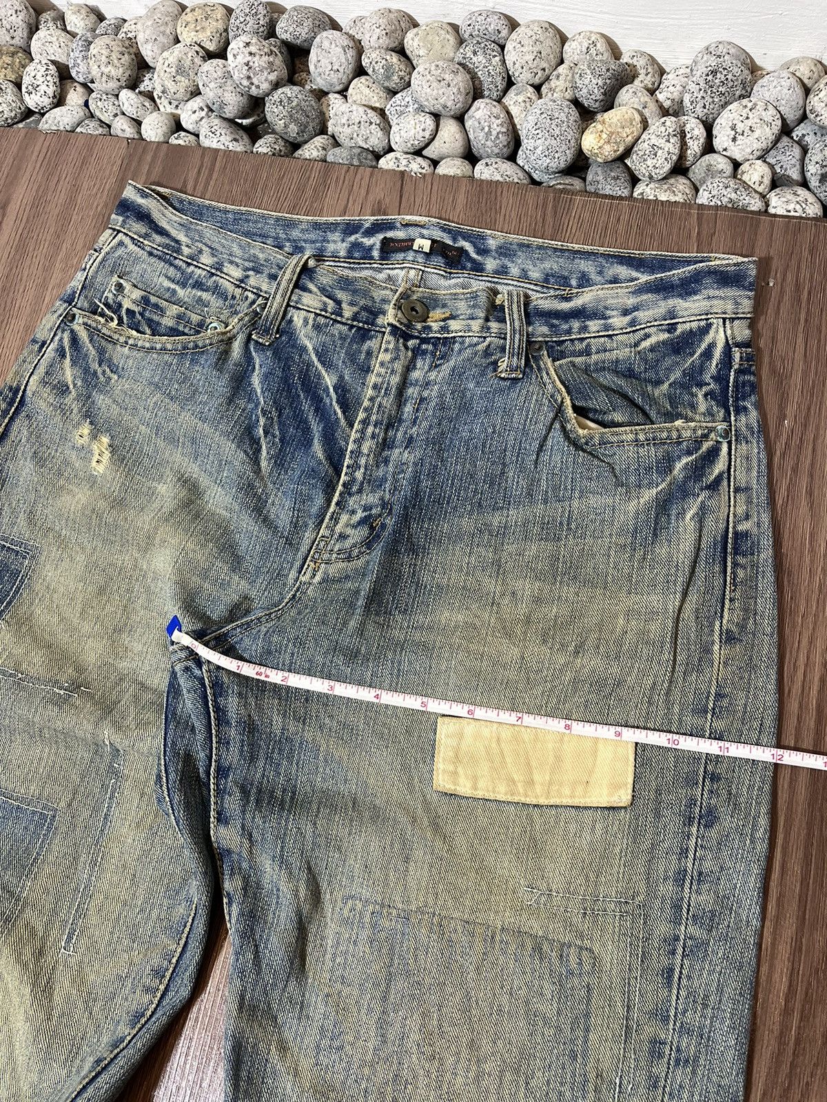 Japanese Brand Exhibitionist Japan Distressed Patchwork Jeans Size US 32 / EU 48 - 17 Thumbnail