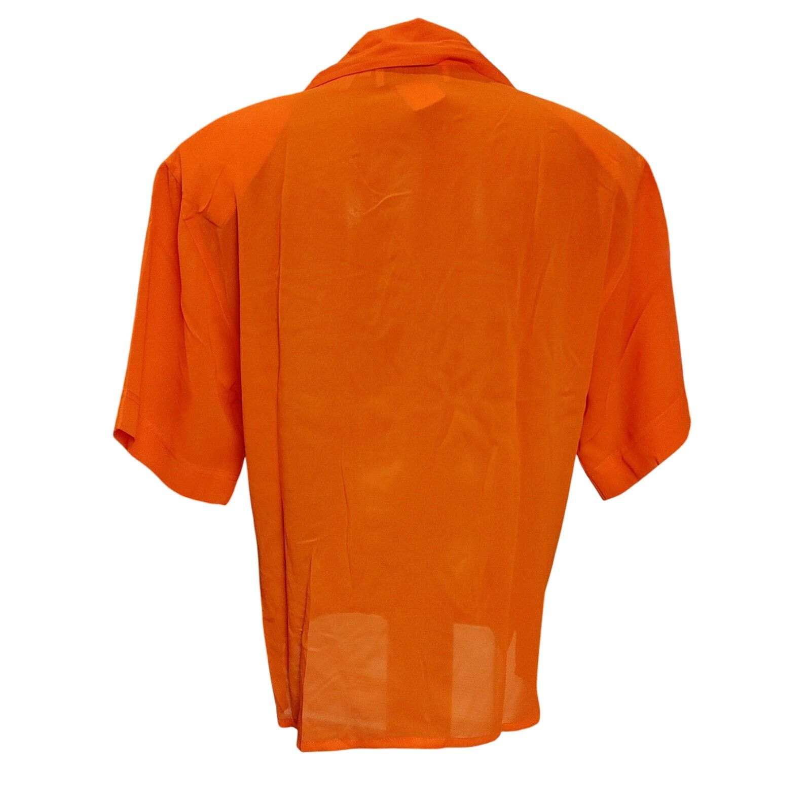 Other Josephine Women's 12 Orange Short Sleeve Button Down Top Size XL / US 12-14 / IT 48-50 - 2 Thumbnail