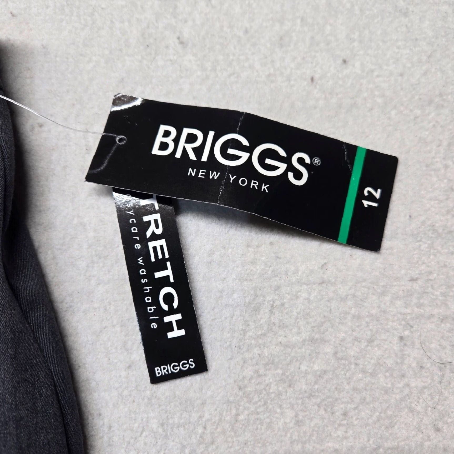 Vintage BRIGGS NEW YORK Pants Women Wide Leg Gray Stretch Flat Front High Waist Slacks 12 Size 34" / US 12 / IT 48 - 3 Thumbnail