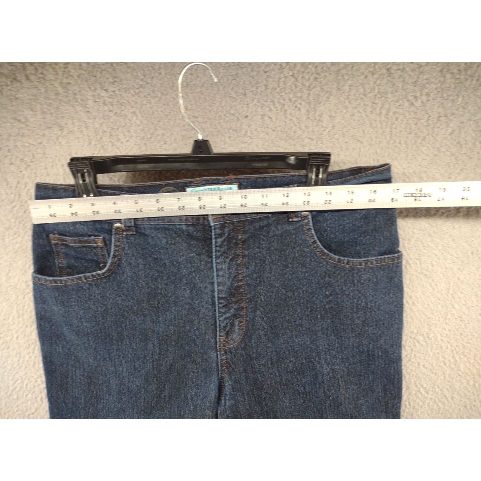 Charter Club Charter Club Women’s Jeans Dark Blue Size 12 Tummy Slimming Classic Narrow Leg Denim 5-Pocket Stretch Regular Rise High Comfort Size 34" / US 12 / IT 48 - 5 Thumbnail