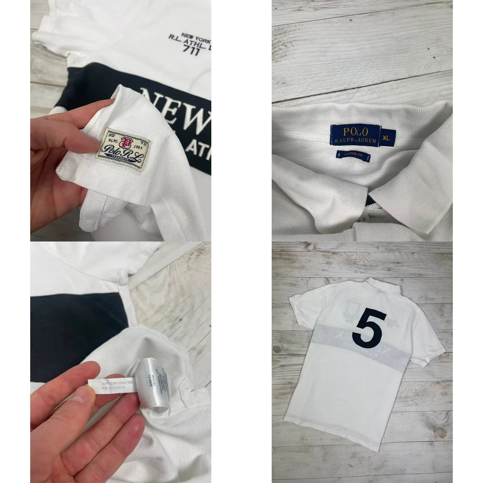 Polo Ralph Lauren VINTAGE Polo Ralph Lauren Polo Shirt White Big Logo Men XL Size US XL / EU 56 / 4 - 9 Thumbnail