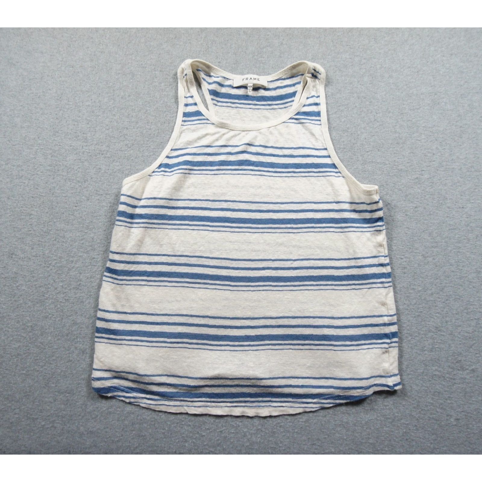 Frame Frame Shirt Womens Medium White Tank Linen Sleeveless Casual Tee Size L / US 10 / IT 46 - 2 Thumbnail