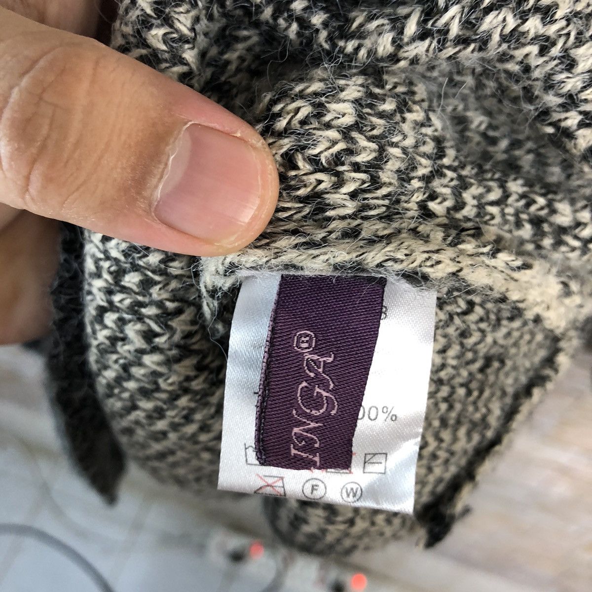 Homespun Knitwear × Japanese Brand Casalinga cat design Grey Knitwear #A1221 Size L / US 10 / IT 46 - 12 Thumbnail