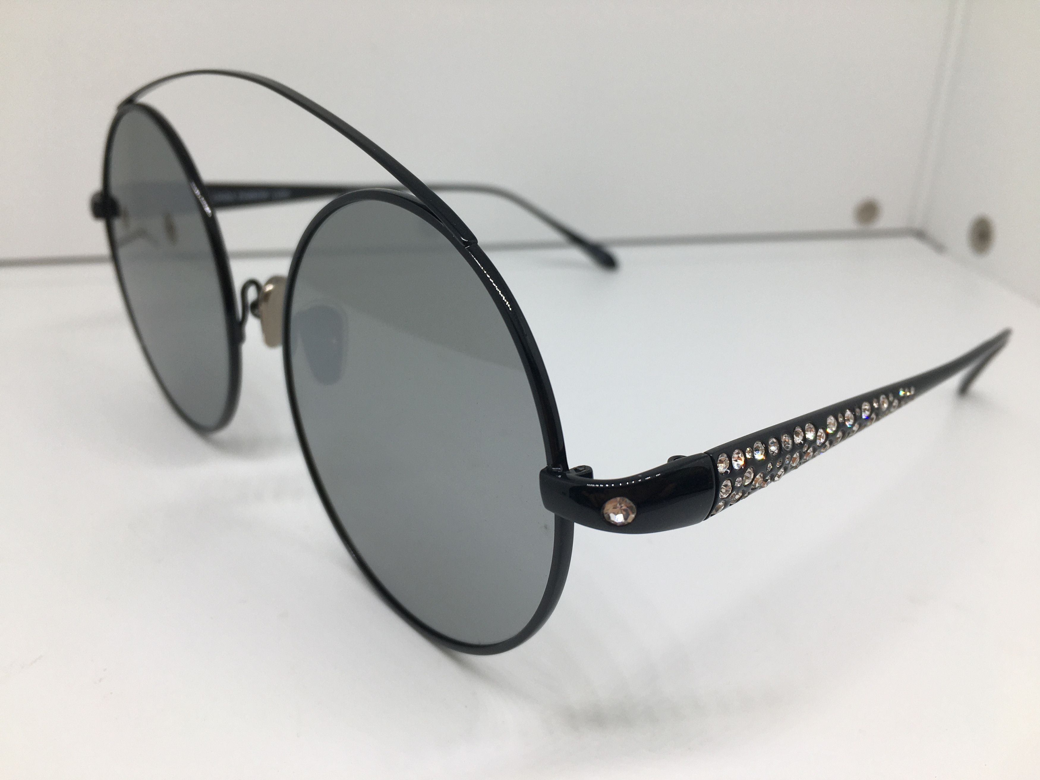 Linda Farrow Linda Farrow Black Titanium Round Sunglasses Frame Size ONE SIZE - 3 Thumbnail