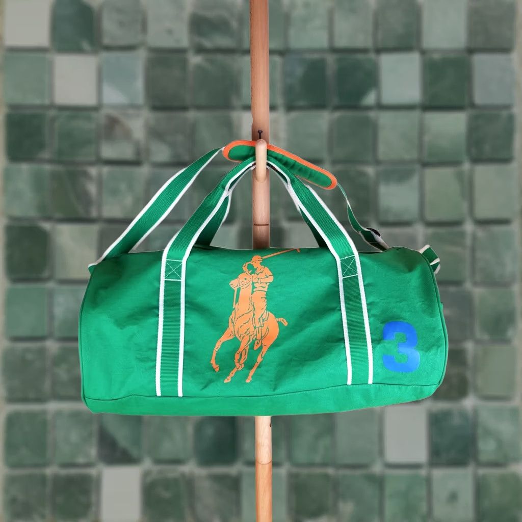 Ralph Lauren VINTAGE Y2K RALPH LAUREN POLO FRAGRANCE GIFT GREEN NYLON DUFFLE BAG 21'X10'X10' SHIRT? Size ONE SIZE - 1 Thumbnail