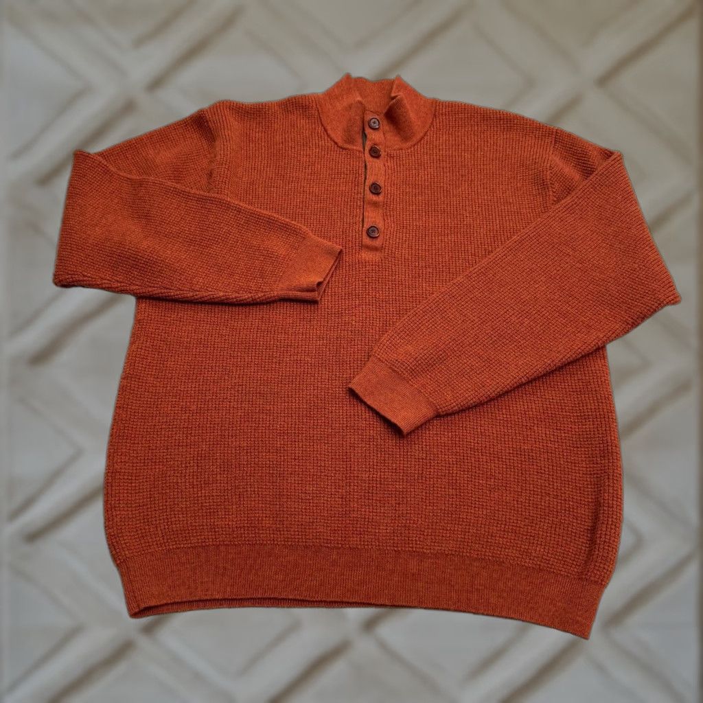 Orvis VINTAGE Orvis Wool Waffle Knit Henley Sweater Men's 2XL Fall Winter Brown Classic Outdoor Size US XXL / EU 58 / 5 - 1 Thumbnail