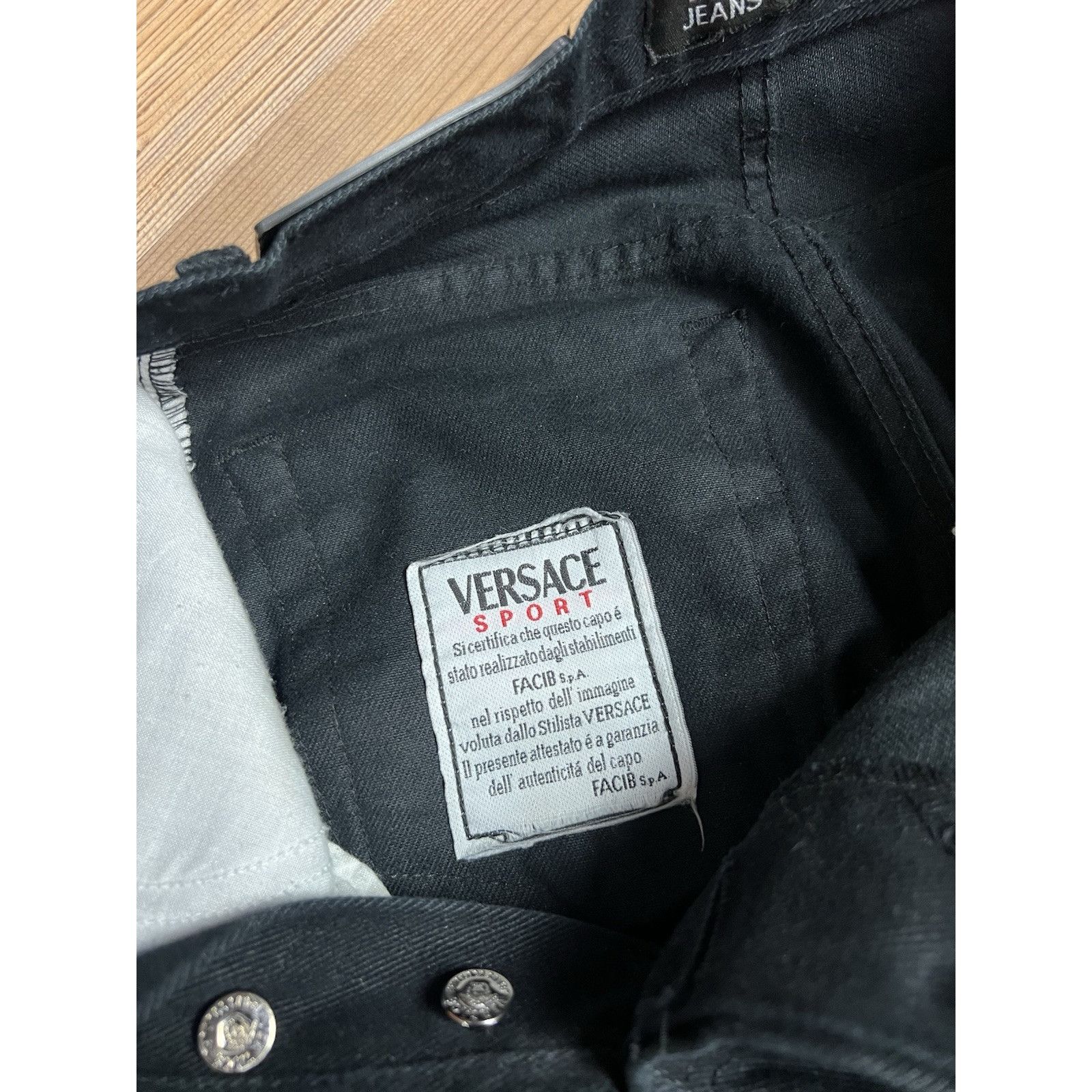 Versace Jeans Couture MINT! Versace Big Logo Vtg Women`s Moms Black Oversized Jean Size 26" / US 2 / IT 38 - 12 Thumbnail