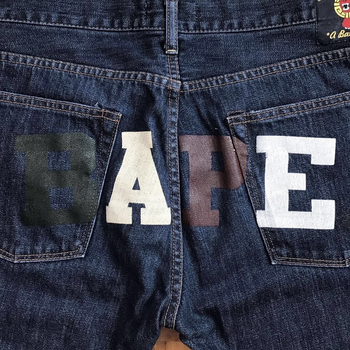 Bape Kagoshima limited color BAPE LOGO denim pants APE ★size M Size US 32 / EU 48 - 2 Thumbnail