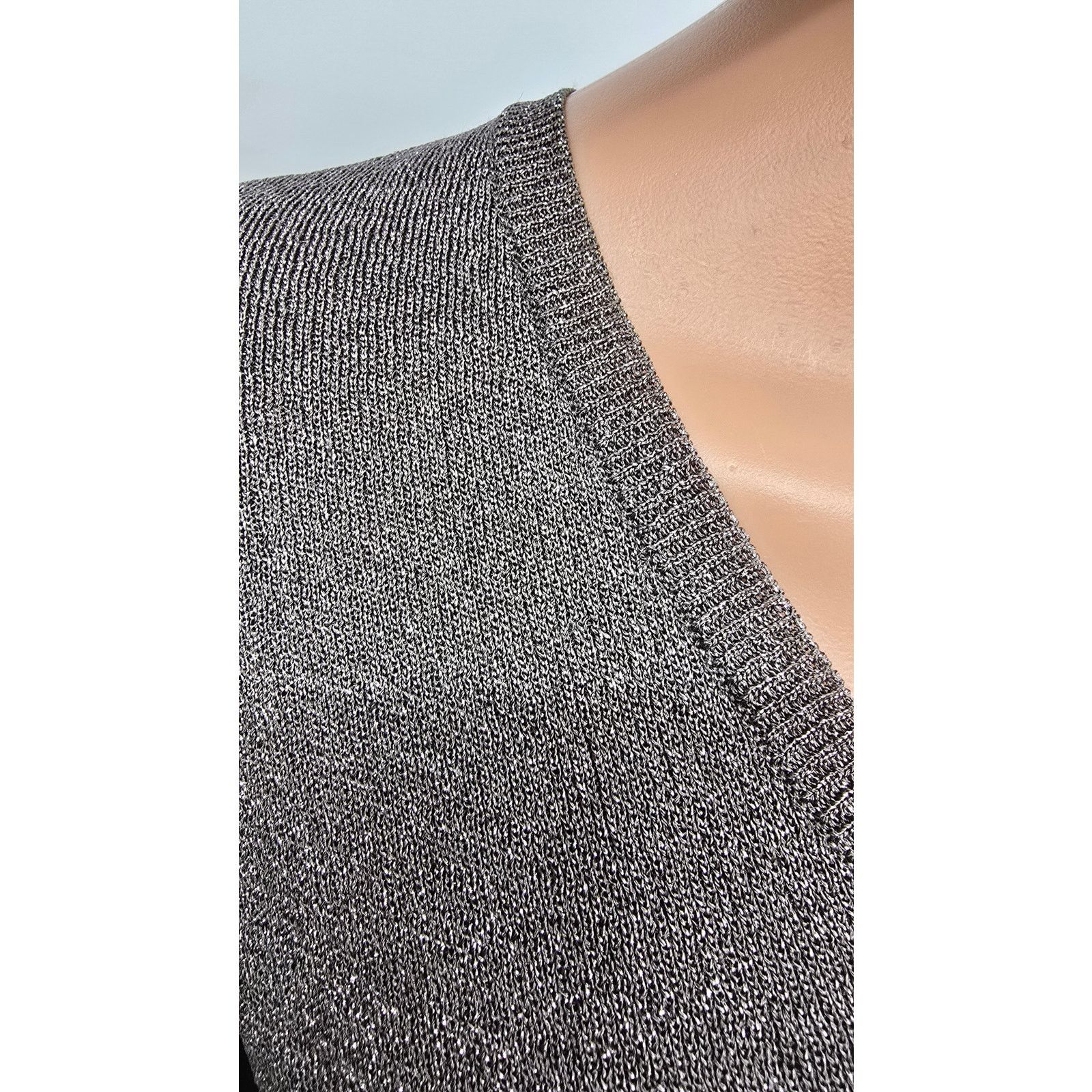 Eileen Fisher Eileen Fisher Shimmer Sweater Italian yarn 1X Metallic Silve Size XL / US 12-14 / IT 48-50 - 6 Thumbnail