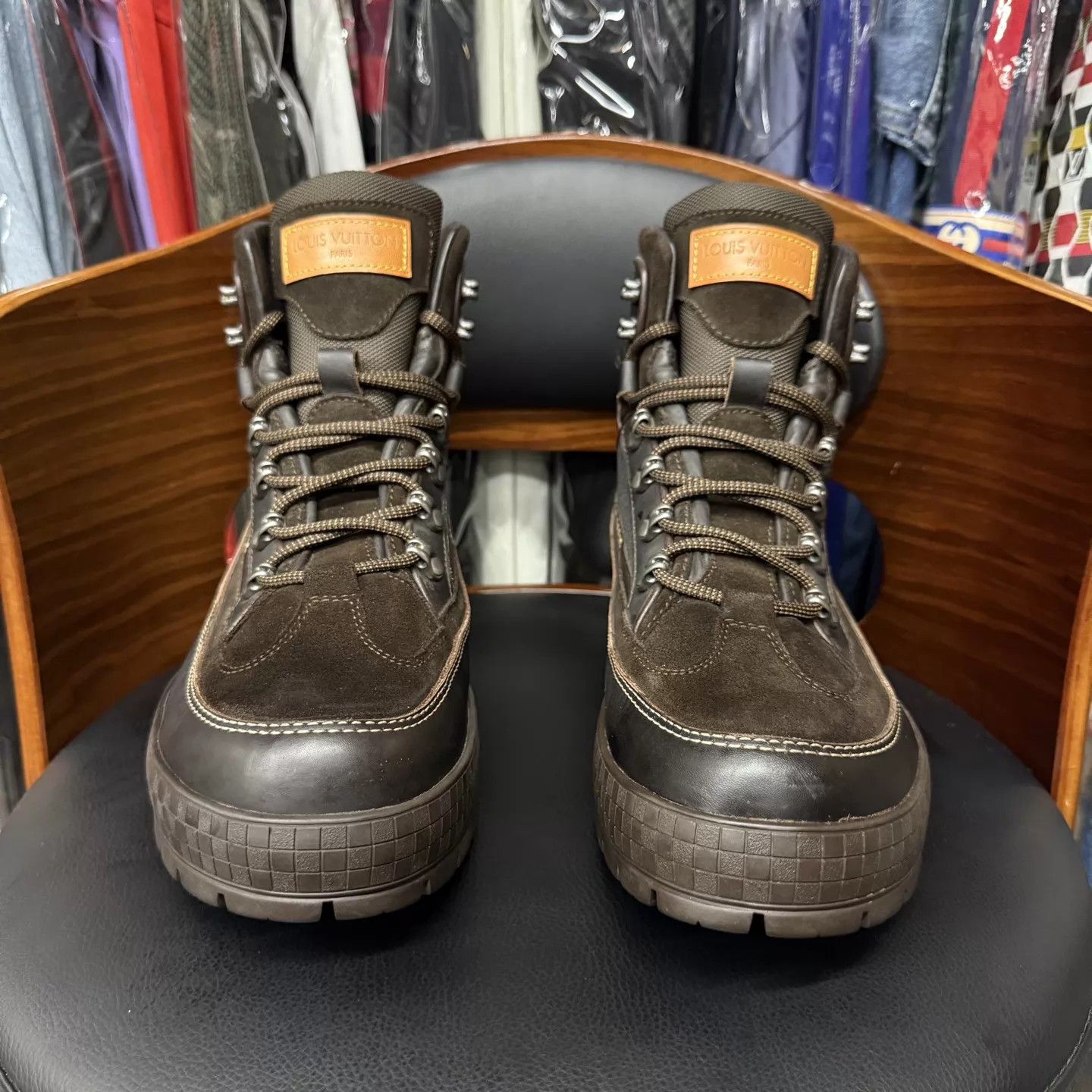 Louis Vuitton LV brown color-blocked leather hiking boots 9.5/43.5 new Size US 9.5 / EU 42-43 - 2 Thumbnail