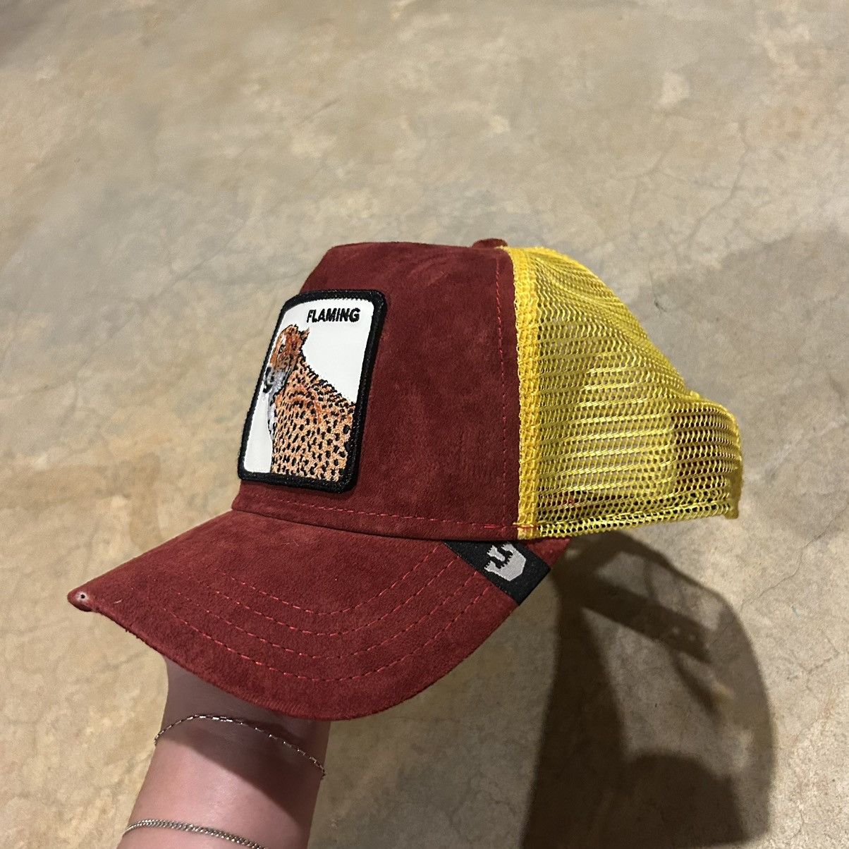 Goorin Bros. Goorin Bros “Flaming” Cheetah Suede Trucker Hat Rare Size ONE SIZE - 4 Thumbnail