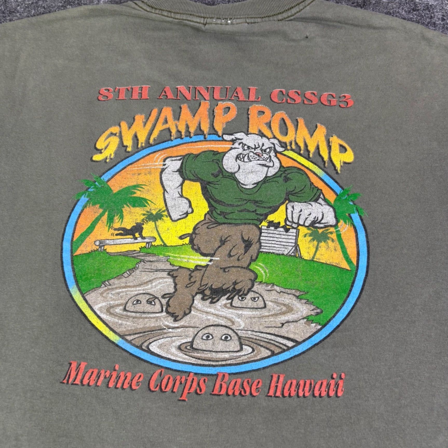 Olive VINTAGE USMC T-Shirt XL Olive Green Military 90s Graphic Print Crew Neck Short Sleeve Mens Size US XL / EU 56 / 4 - 7 Thumbnail