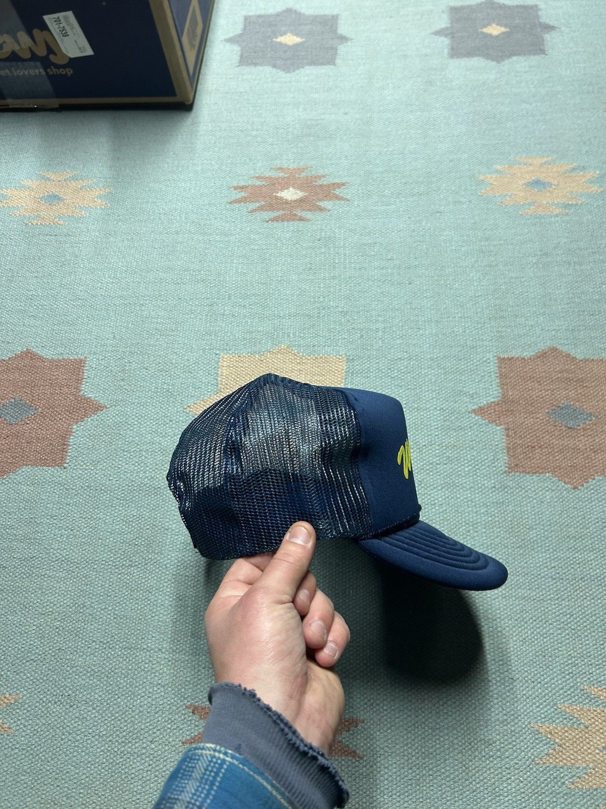 Vintage Vintage trucker hat Wayne’s trucking inc blue yellow snap Size ONE SIZE - 7 Thumbnail