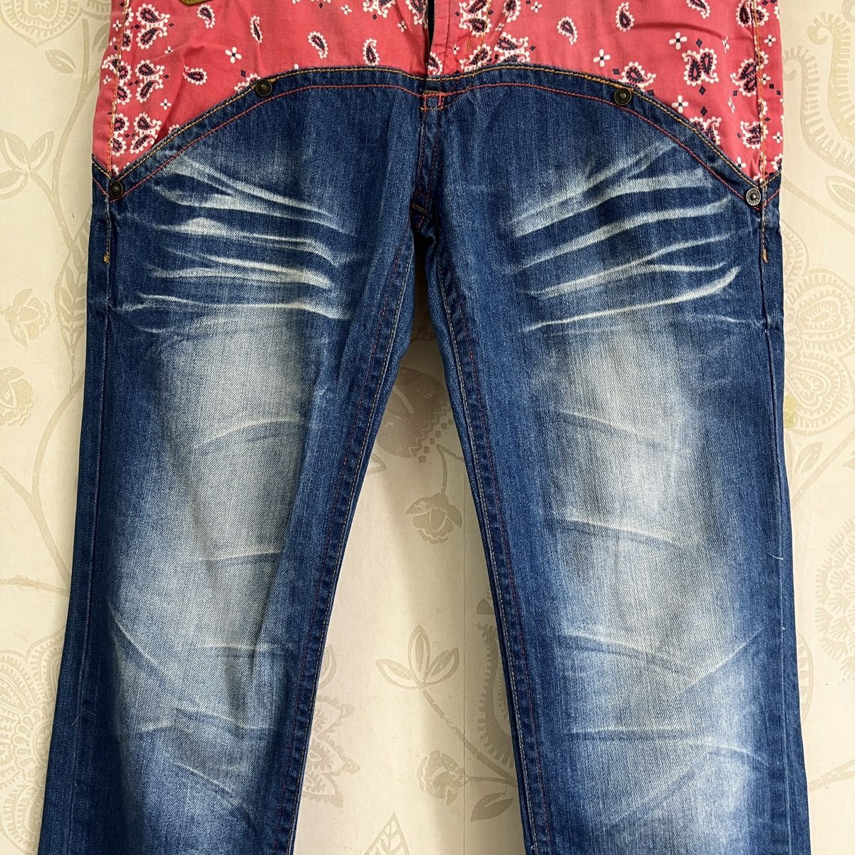 If Six Was Nine × Japan Blue × Japanese Brand Vintage 90s Blue Moon Blue Kapital Patches Jeans Size US 29 - 5 Thumbnail