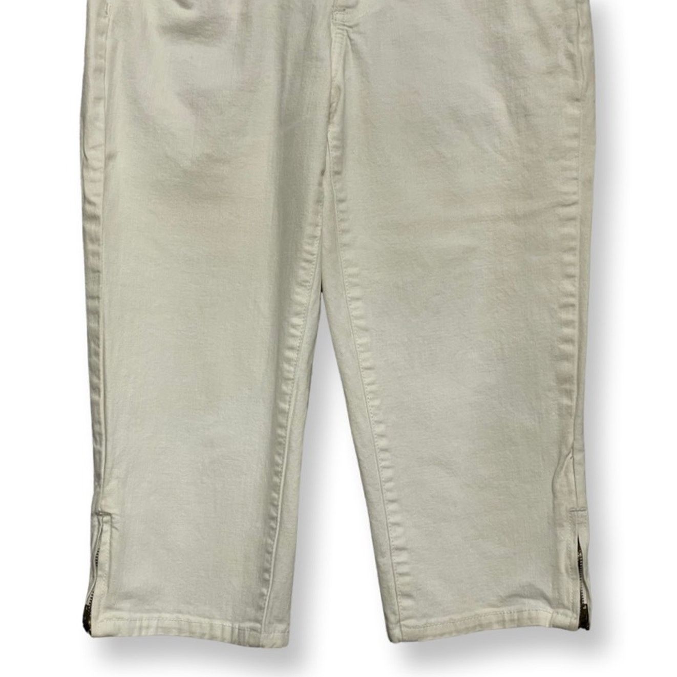 Other Vintage St. Johns Bay Capri Jeans White Ankle Zip Denim 6 Size 28" / US 6 / IT 42 - 3 Thumbnail