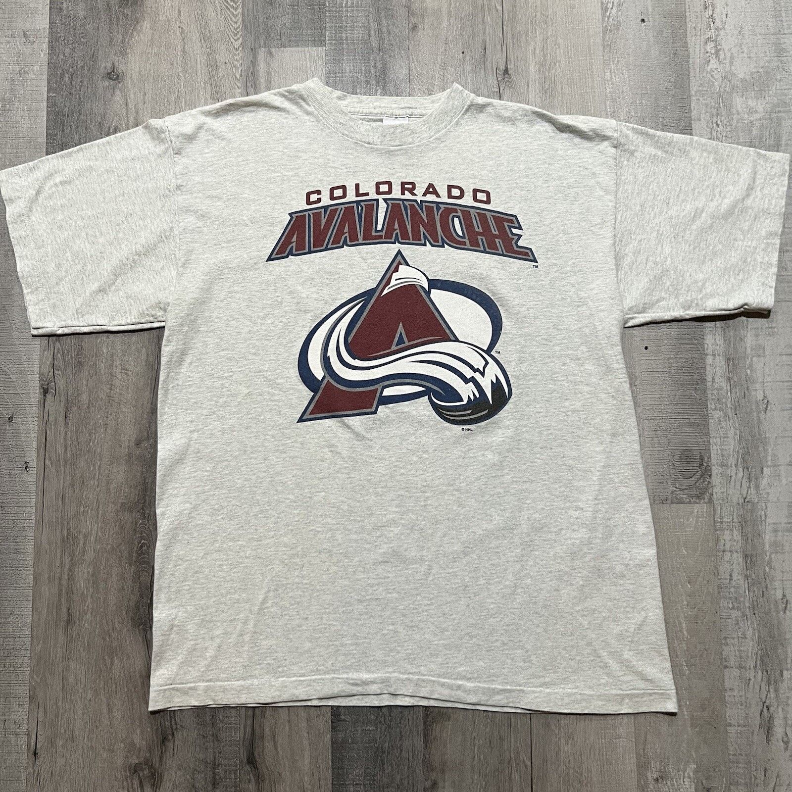 Salem Sportswear VTG Colorado Avalanche T Shirt Big Logo Grey NHL Hockey XL Size US XL / EU 56 / 4 - 1 Thumbnail