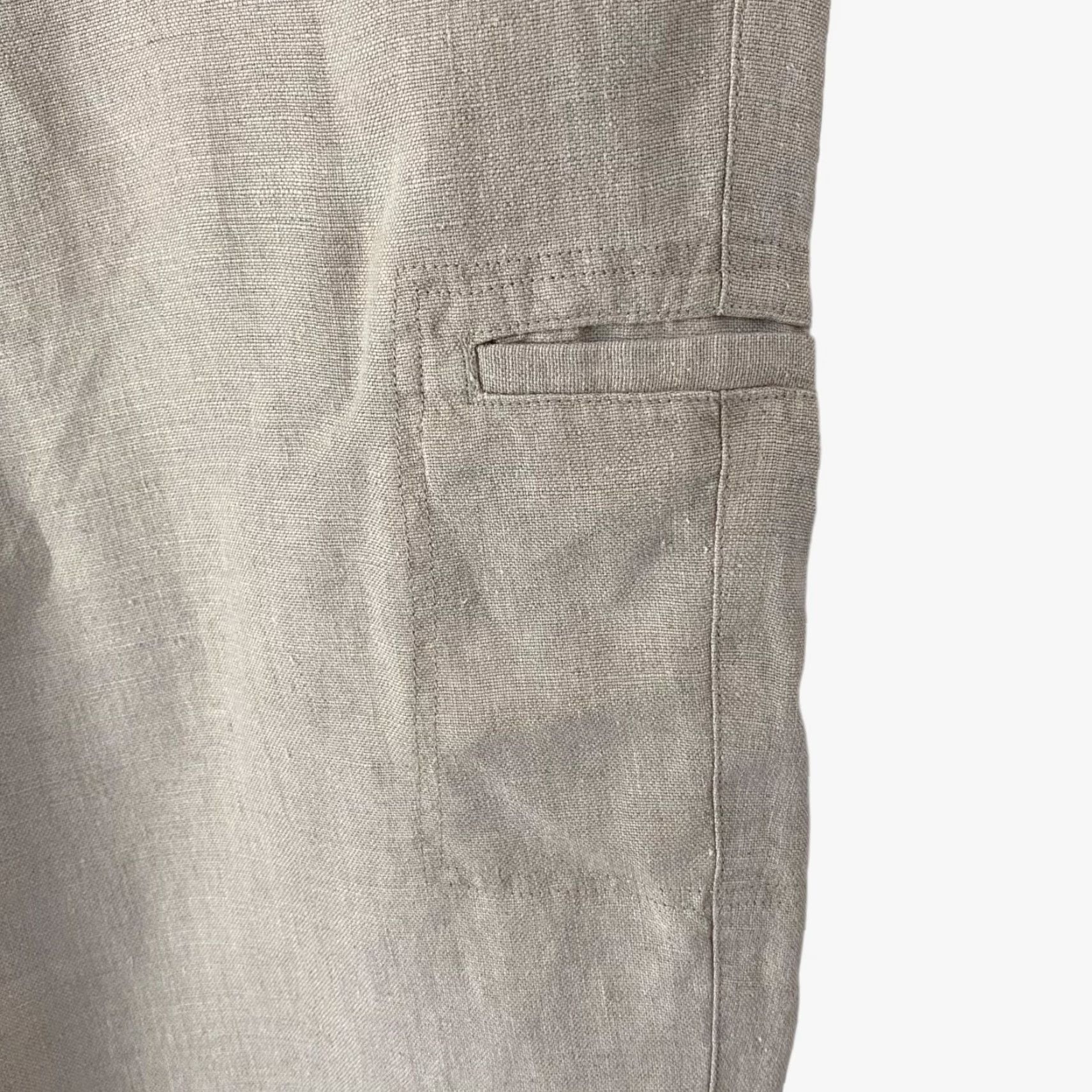 Liz Claiborne Liz Claiborne Livvy Linen Cropped Capri Pants Women's Petite 24P Tan Linen Snug Straight Cropped Pockets New With Tags Size 42" / US 20 - 7 Thumbnail