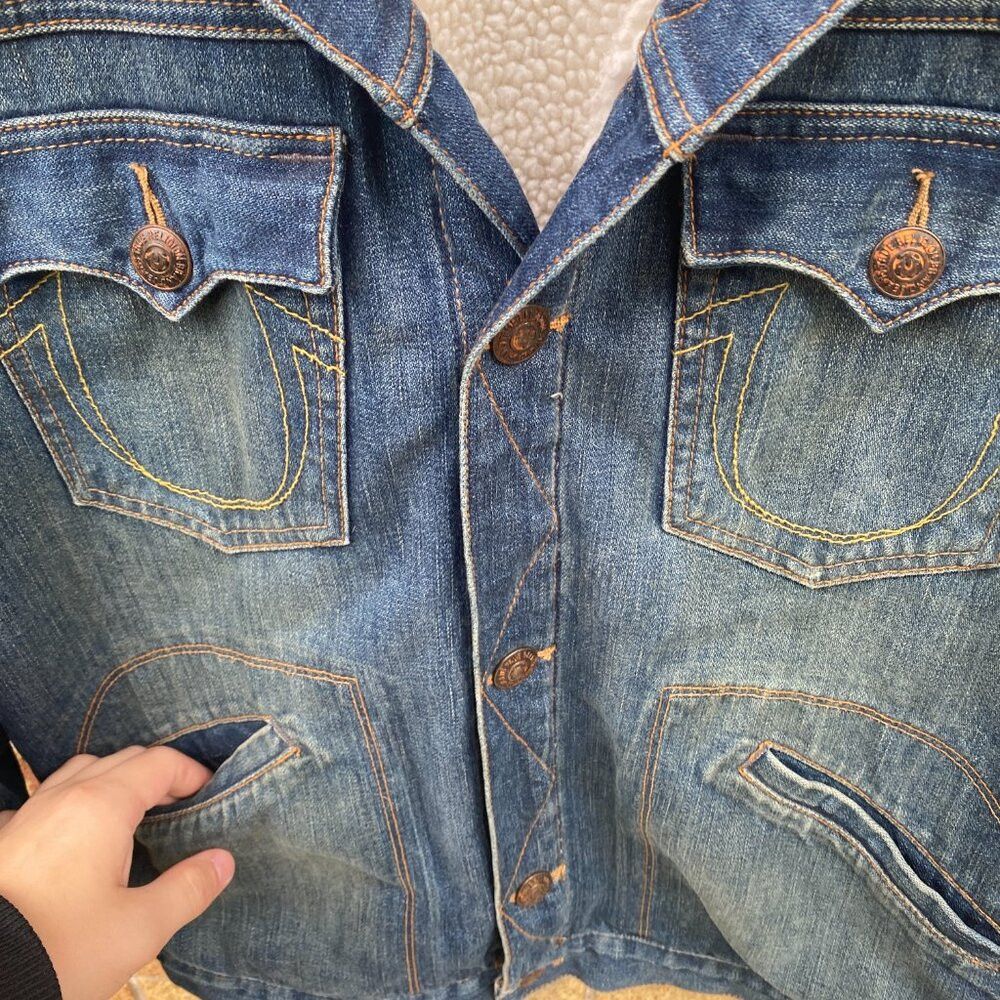 True Religion Vintage True Religion DALTRY Sherpa Denim Jacket XL Blue Size US XL / EU 56 / 4 - 7 Thumbnail