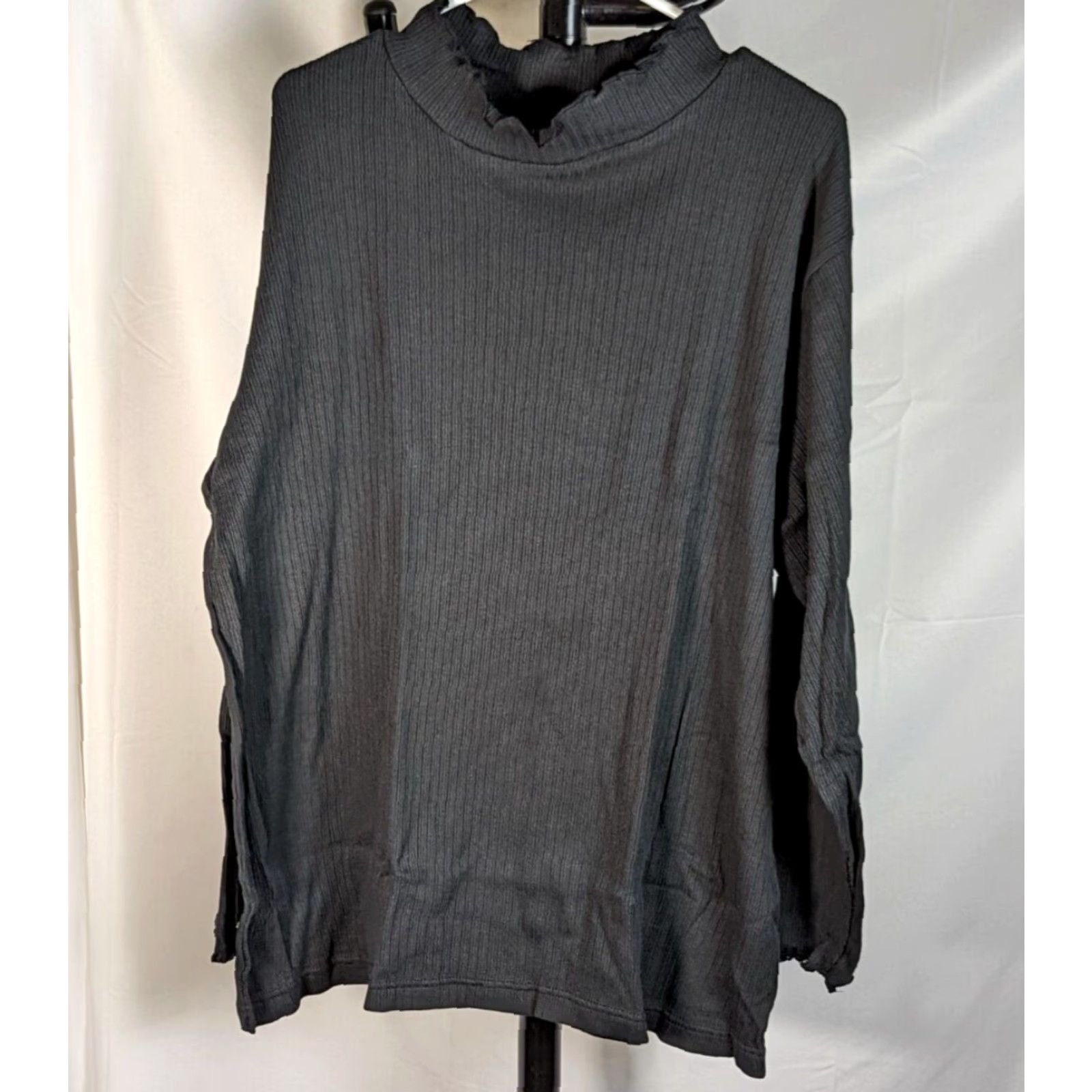 Vintage Only Needsties Black Long Sleeve Mock Turtleneck Womens 1X Tunic Top NT22 Size XL / US 12-14 / IT 48-50 - 2 Thumbnail