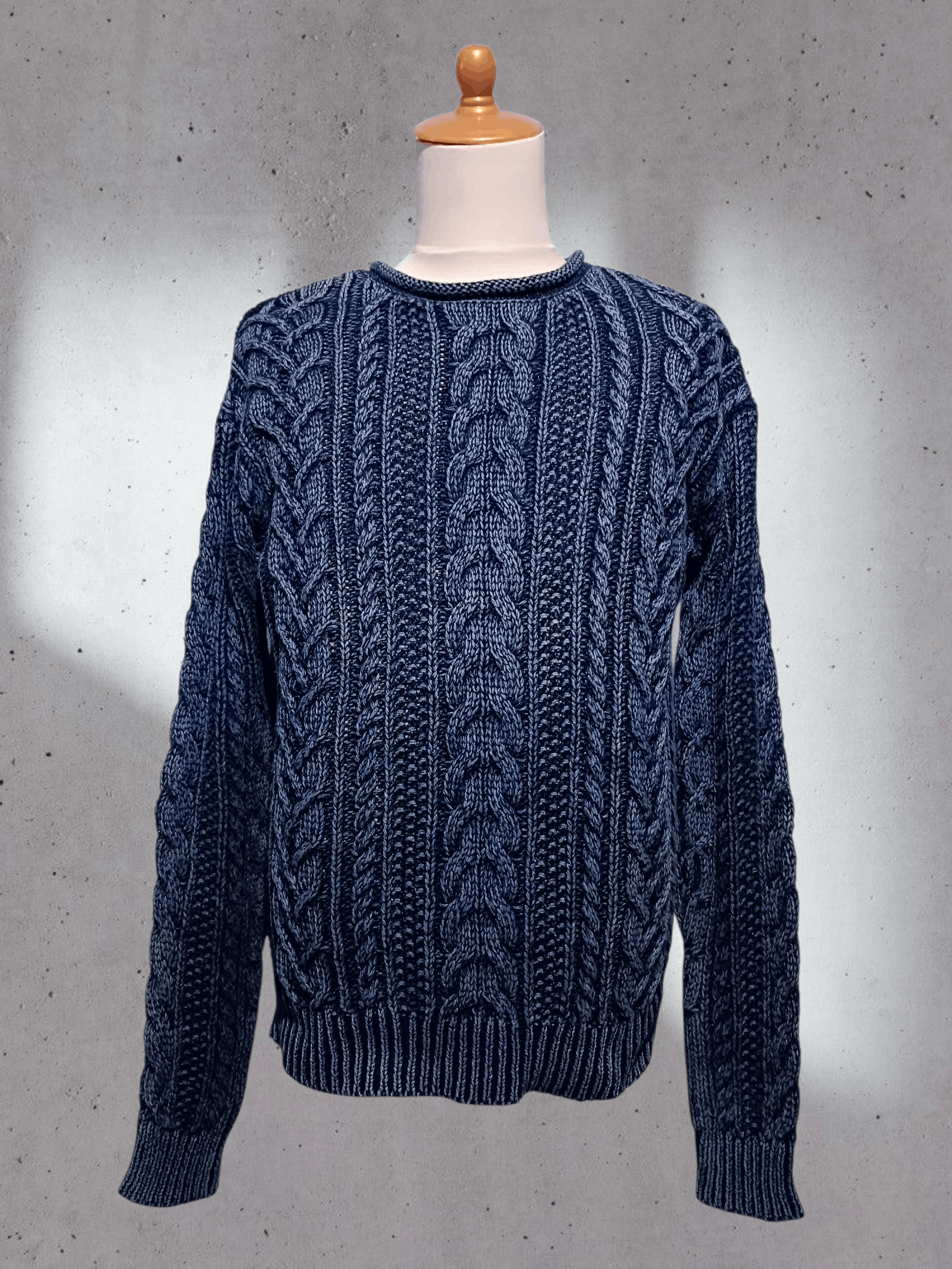 Denim and Supply Indigo Wash Cable Knit Elbow Patch Denim