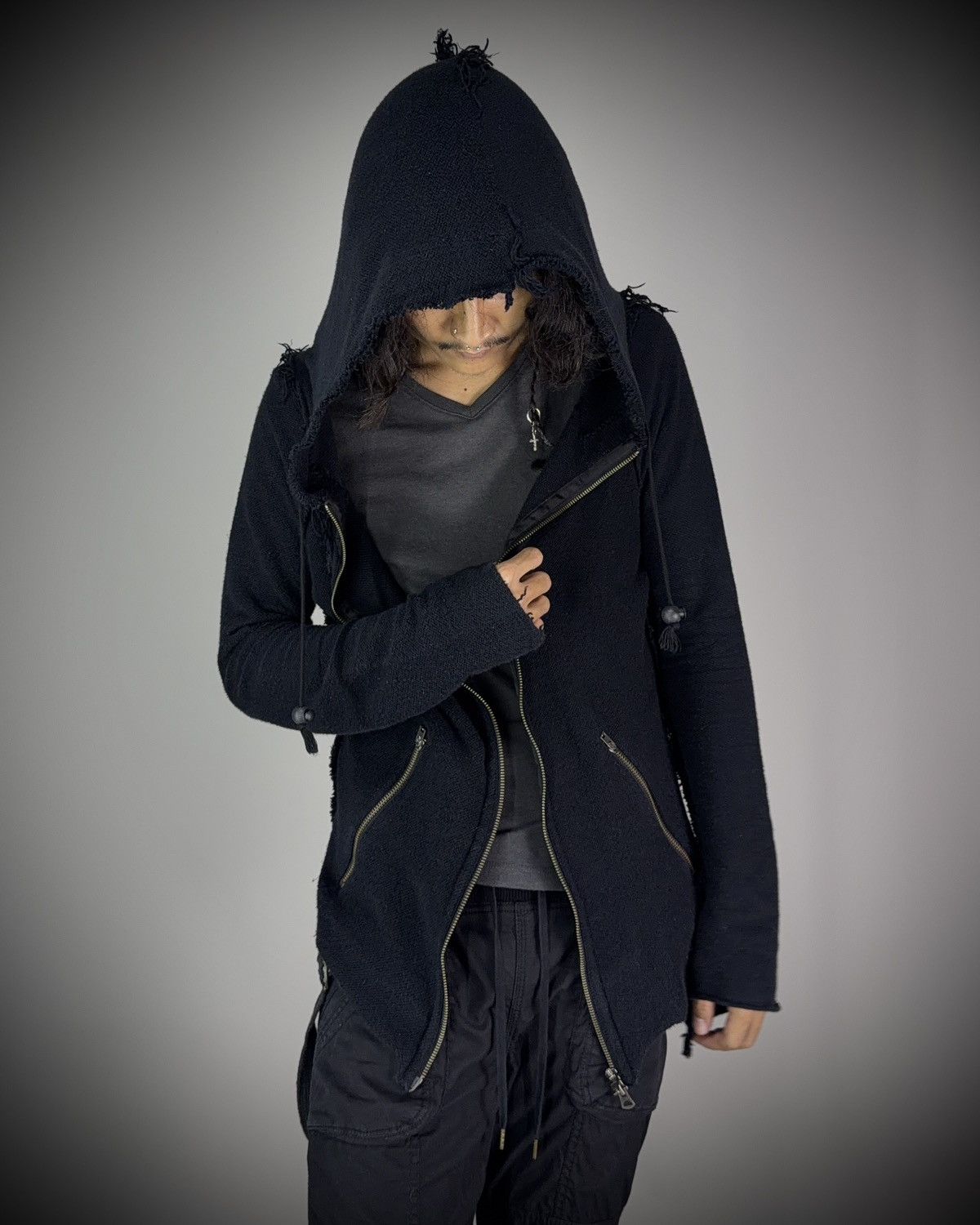 Le Grande Bleu (L.G.B.) LGB Asymmetrical Raw Zip Hoodie Size US S / EU 44-46 / 1 - 16 Thumbnail