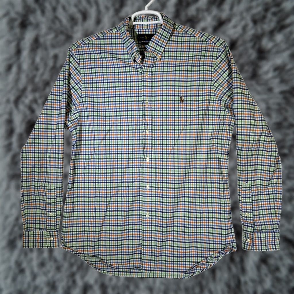 Ralph Lauren Ralph Lauren Shirt Mens XL Blue Green Orange Plaid Stretch Oxford Slim Fit Polo Shirts Polo Pony Embroidered Button-Down Classic Preppy Size US XL / EU 56 / 4 - 1 Thumbnail